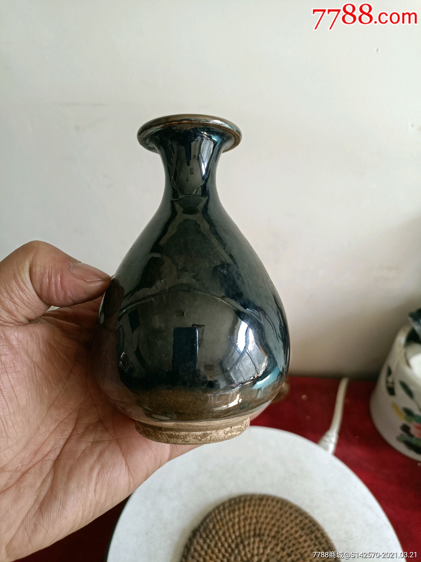 民国黑瓷黑釉玉壶春完整保老保真_黑瓷/天目瓷_第4张_7788瓷器