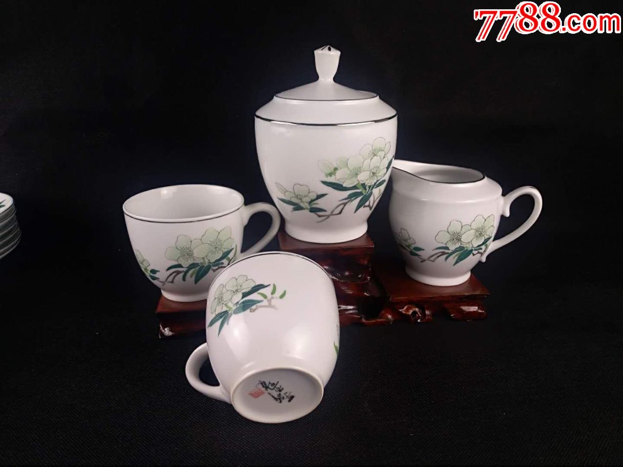 醴陵群力全手绘釉下五彩瓷十五头茶具—手绘梨花_第4张_7788陶瓷