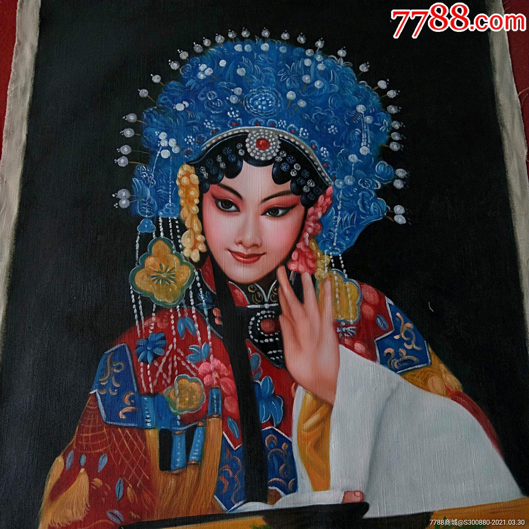 国粹京剧花旦美女人物油画