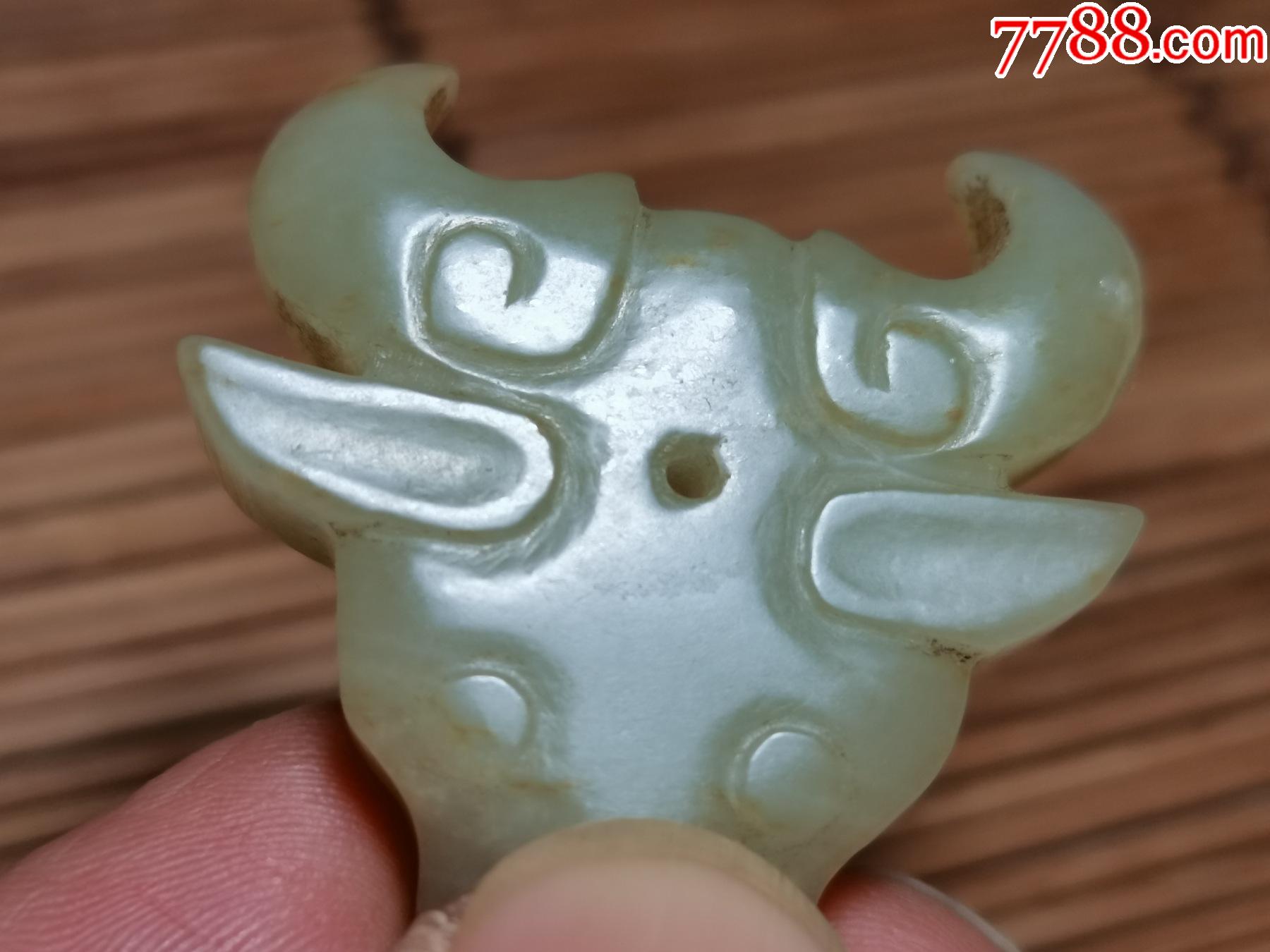 旧和田白玉牛头