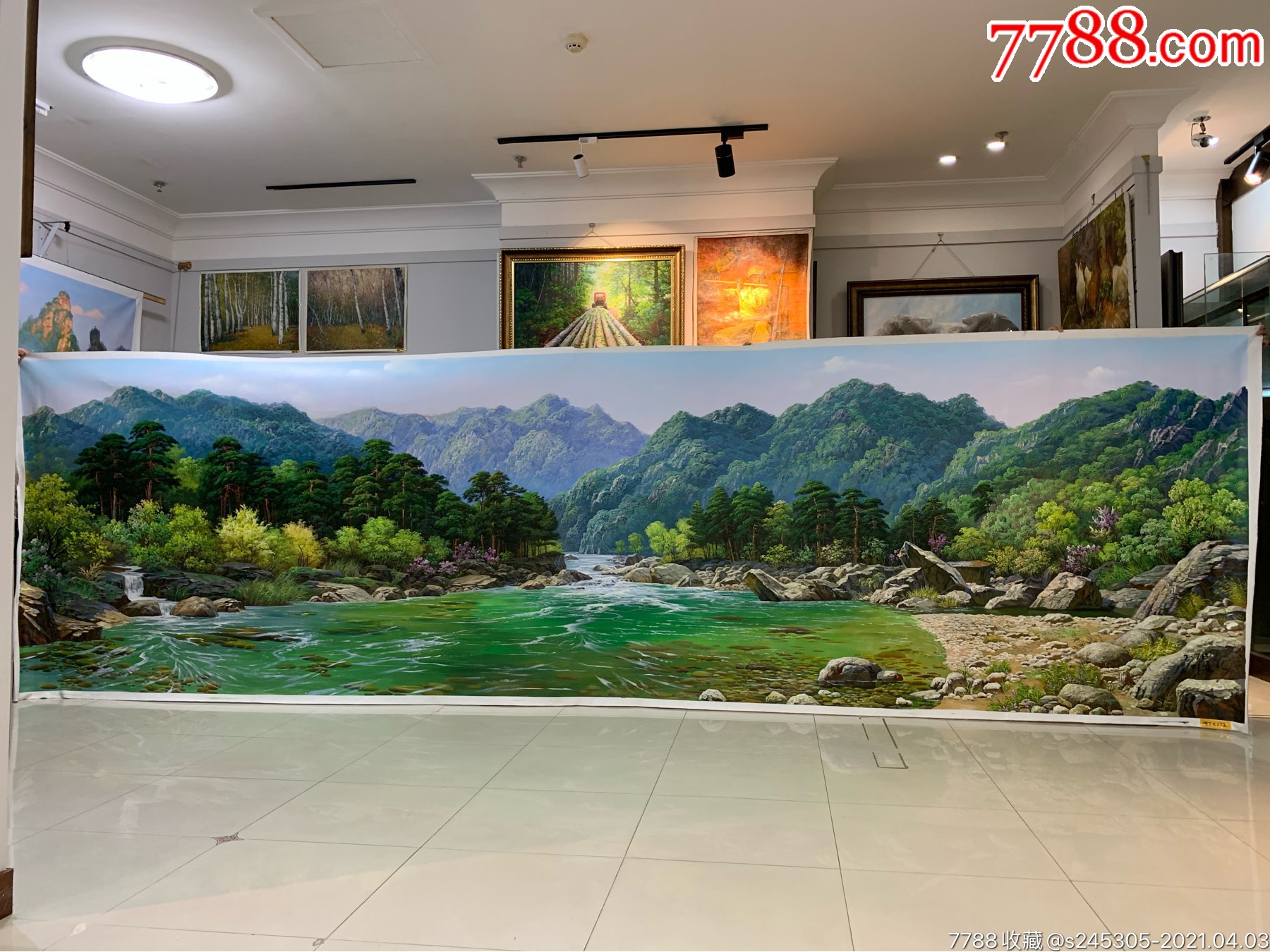 朝鲜油画巨幅风景油画人民艺术家李春植