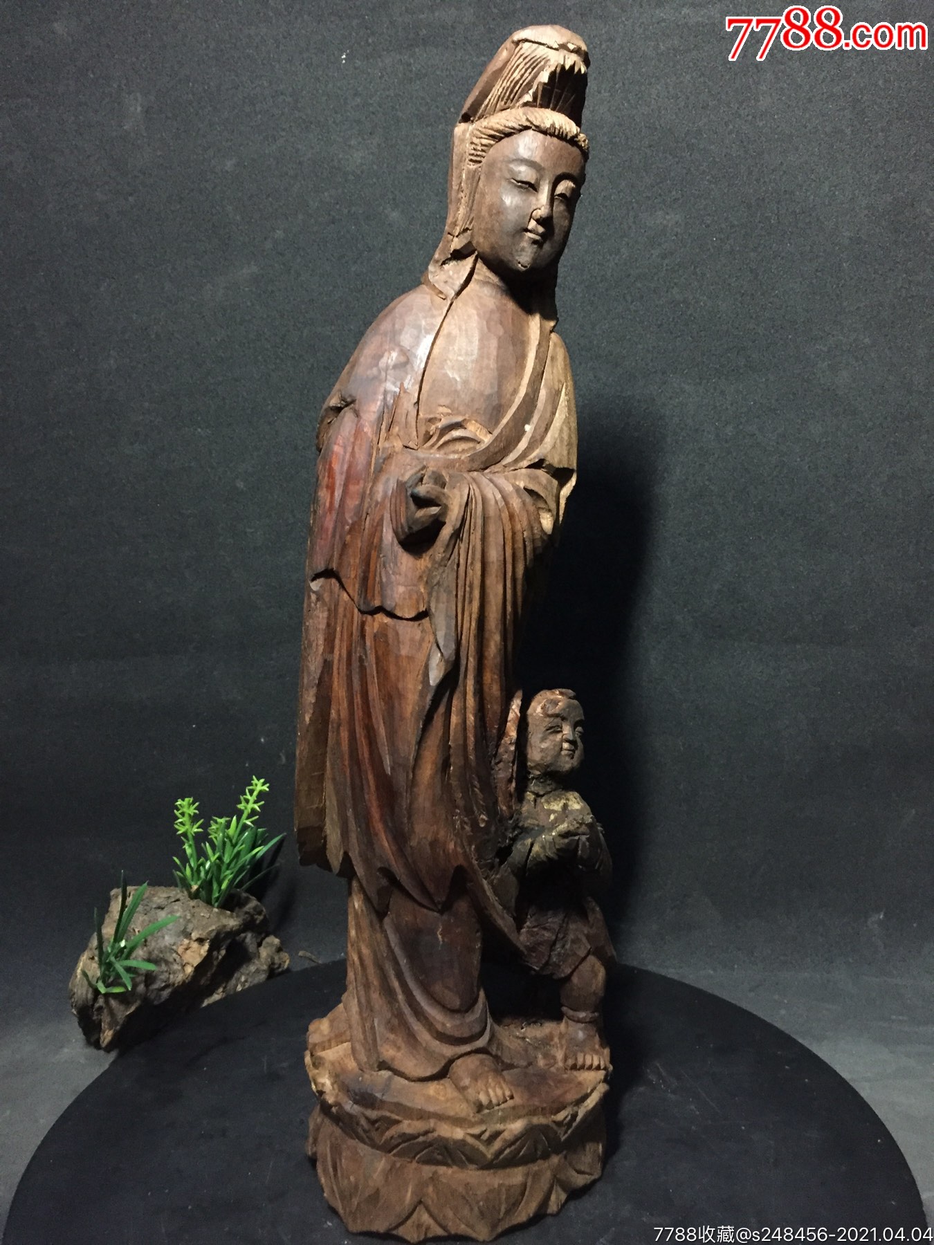 老红木雕神像造像佛像古玩清代摆设雕摆件木器雕塑艺术古物详细如图
