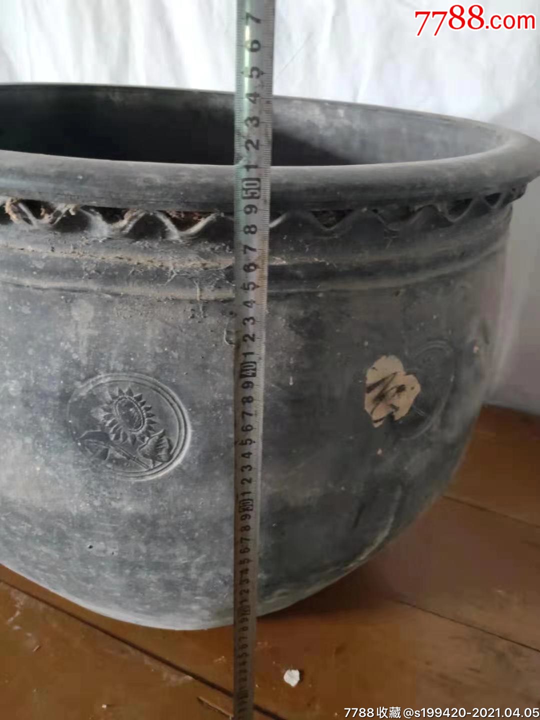 清代陶制卷缸(也可做鱼缸),清代.全品保老.