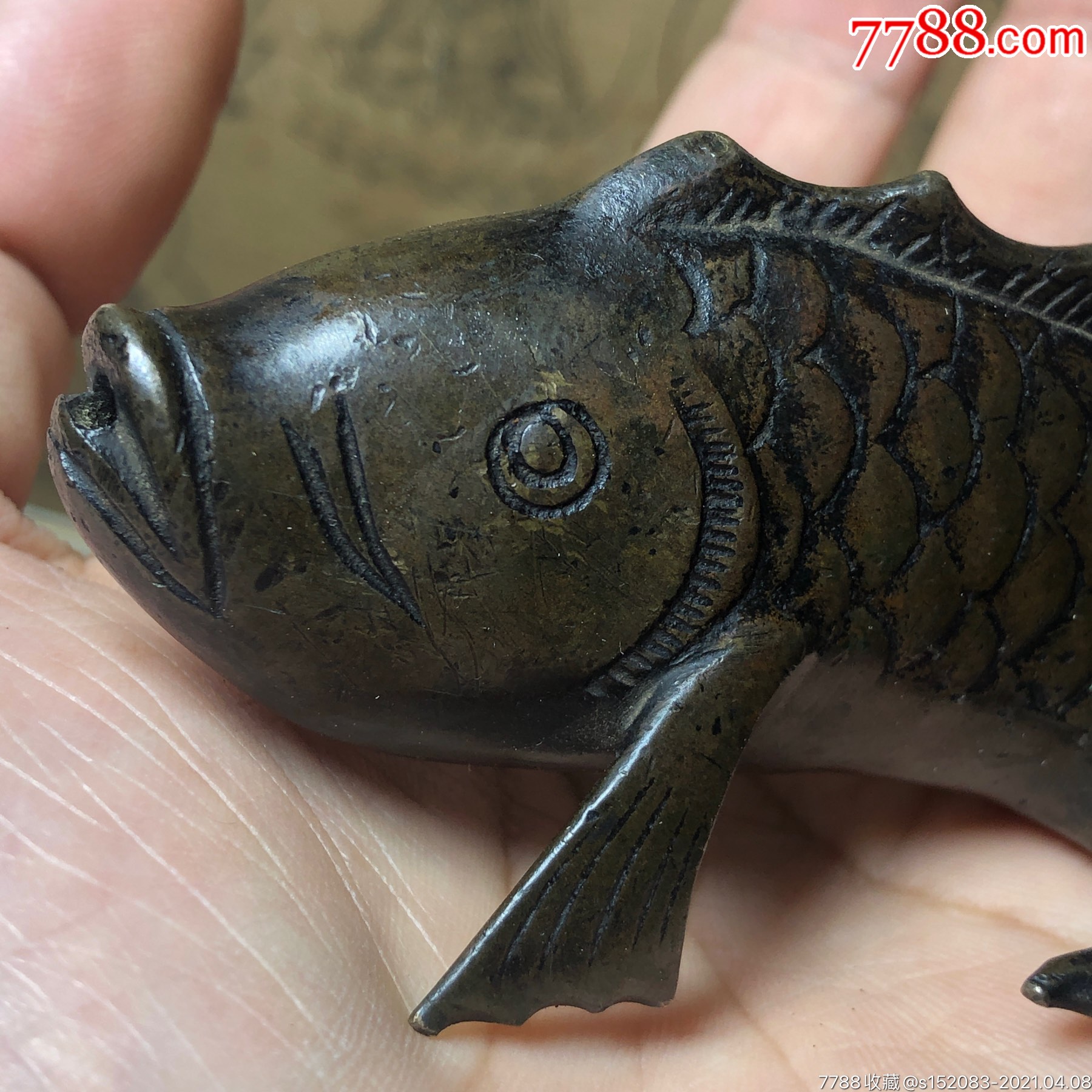 清代铜鱼水滴,品相完美,包浆厚重,题材少见,值得收藏