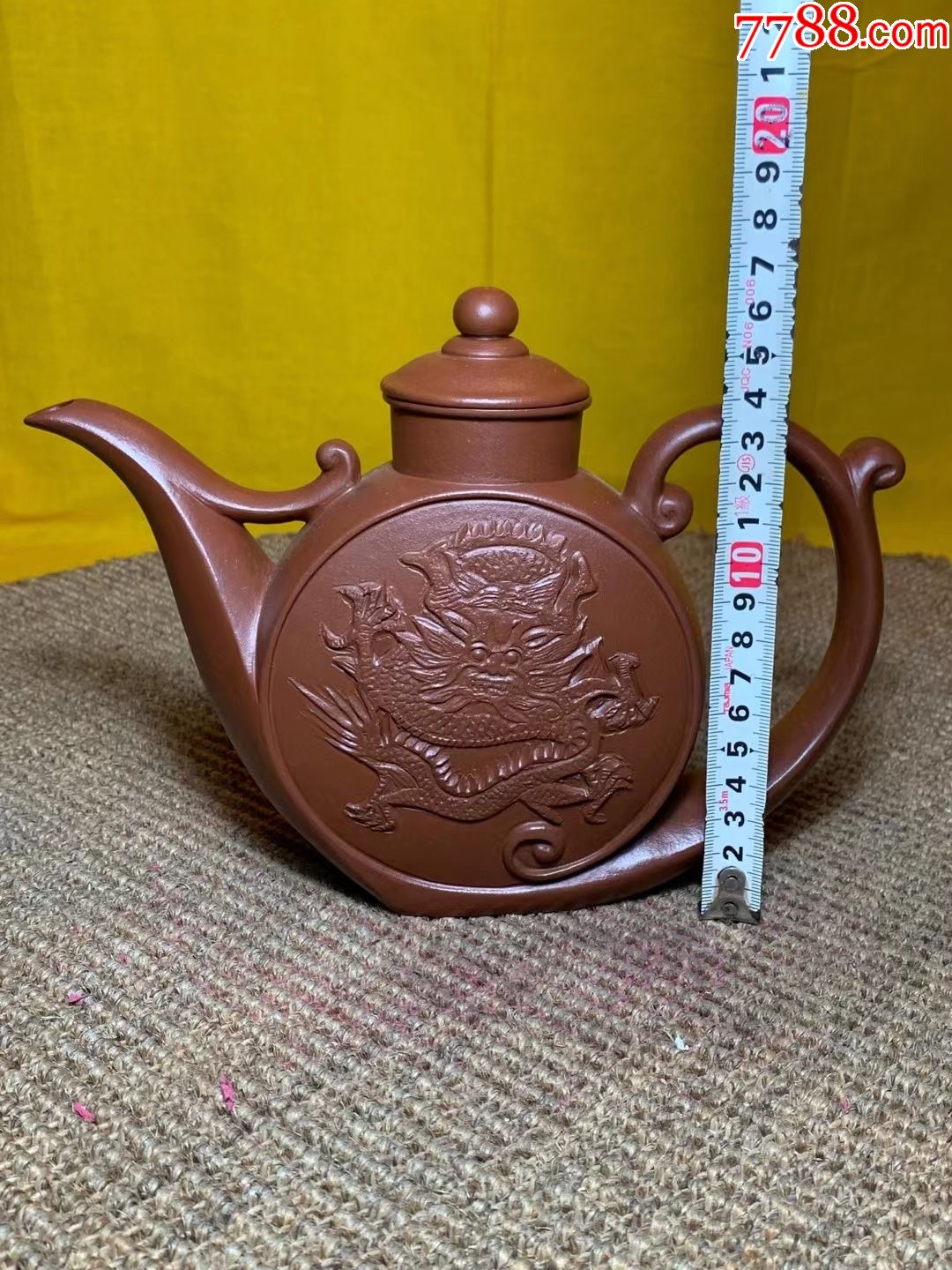 铁画轩款全手工双龙盘龙紫砂壶约500c