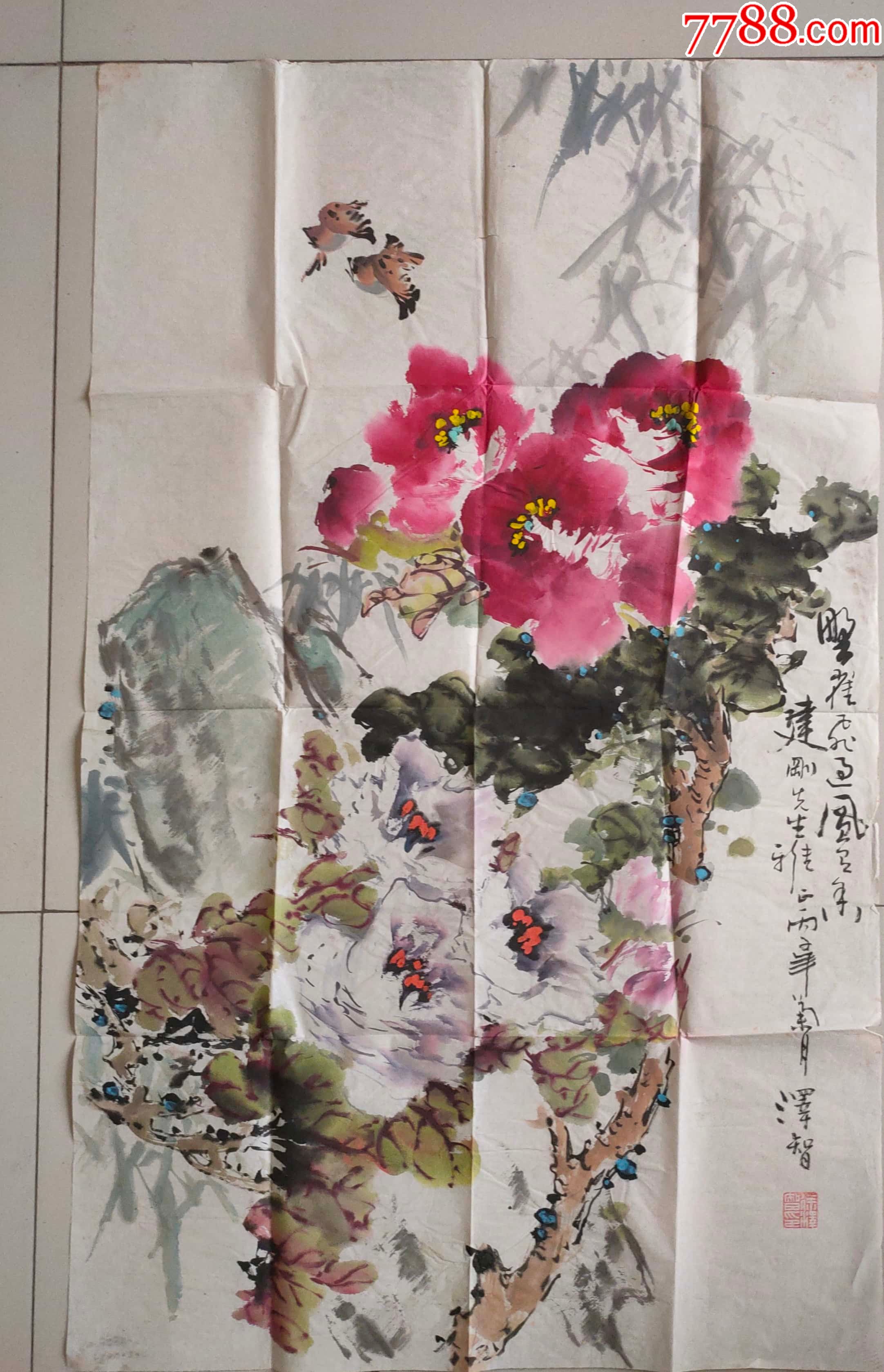 委员会主任徐泽智三尺整张花鸟作品_花鸟国画原作_第2张_7788铜器收藏