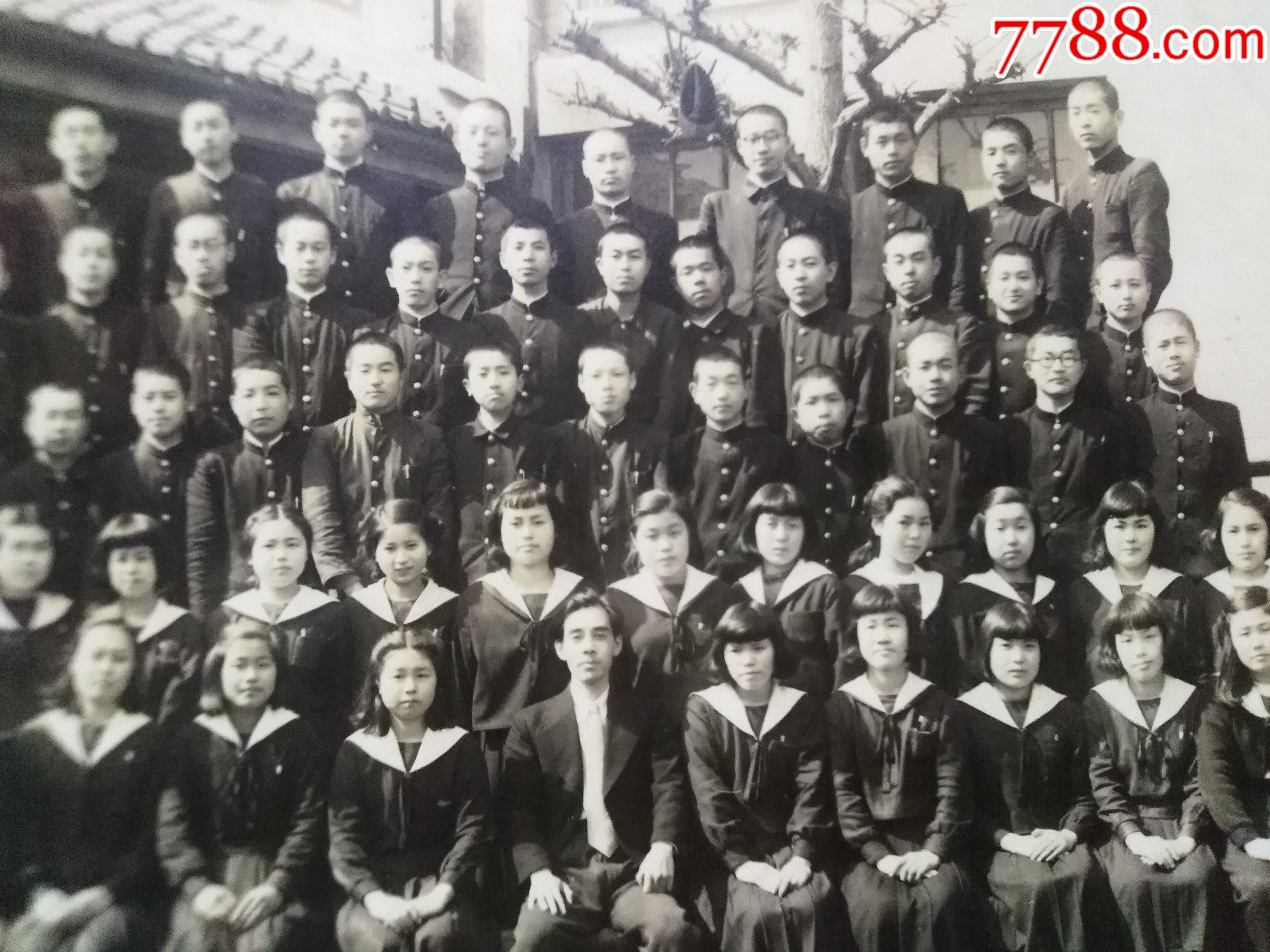 昭和日本早期照,校服学生卒业一同,10.5厘米-15厘米