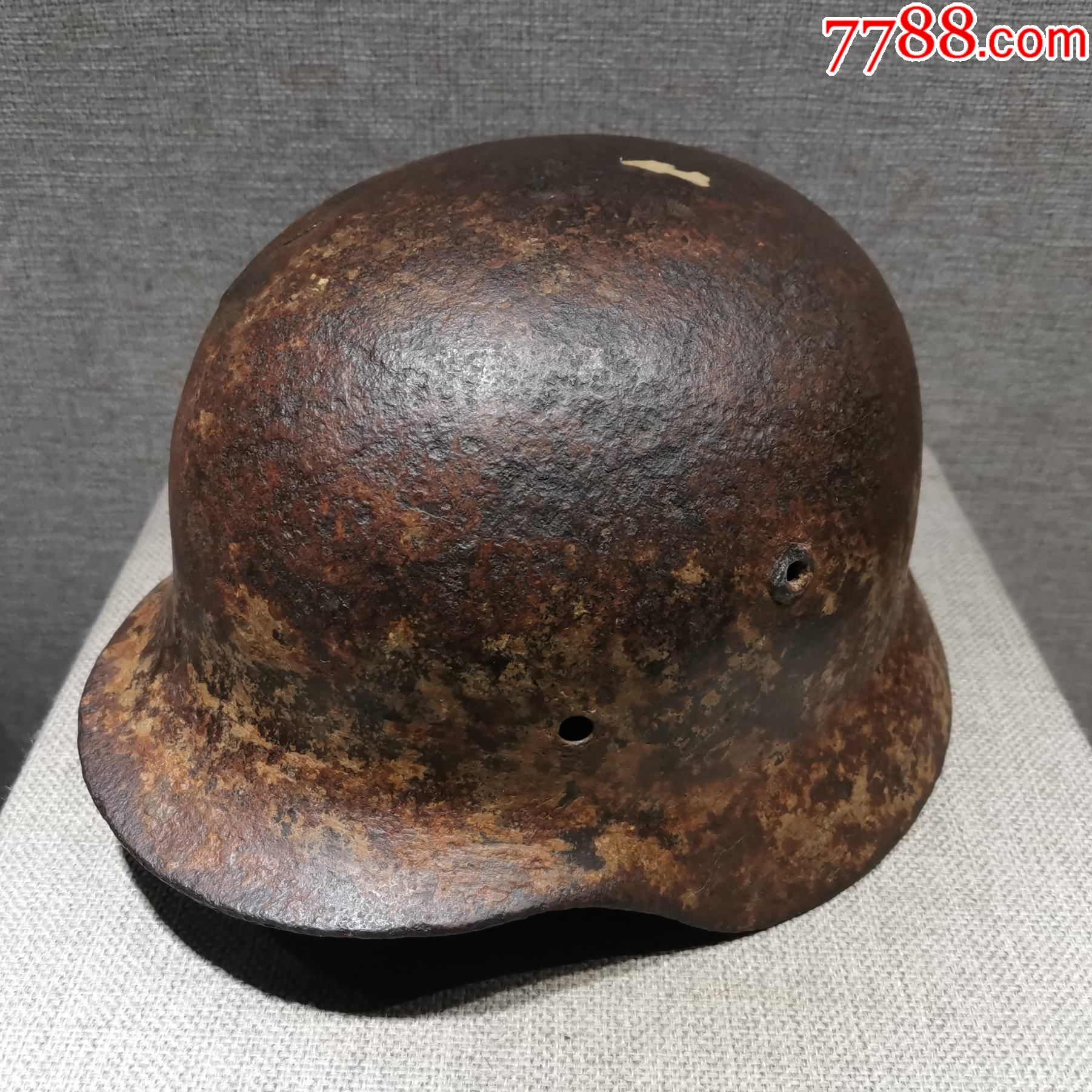 红色收藏抗战时期老物件m35盔德械师国内遗留编号2967原品保真