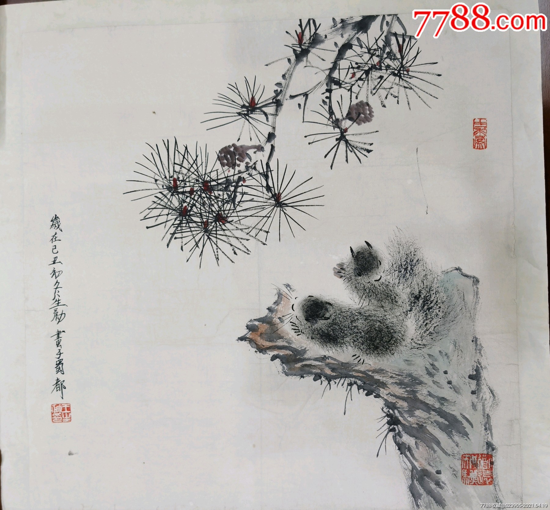著名书画家王生勈精品松鼠图_花鸟国画原作_第1张_7788字画网