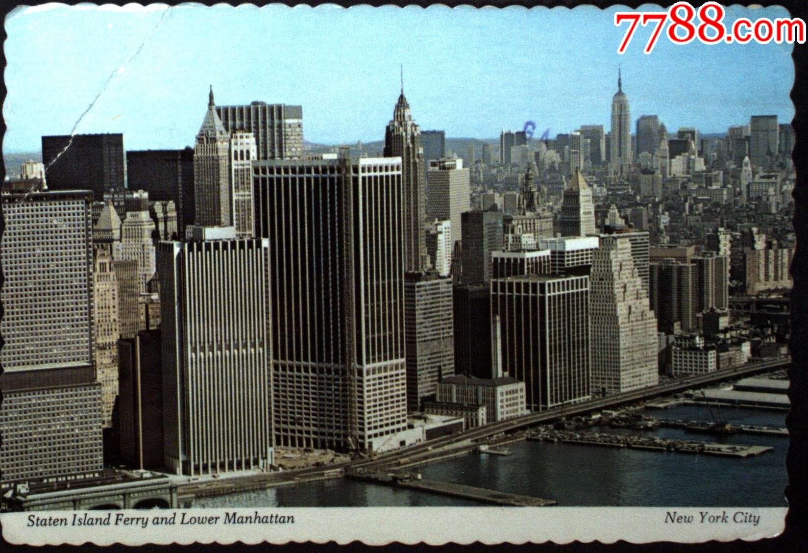邮政用品明信片1980年美国实寄法国明信片一枚背为纽约市风景