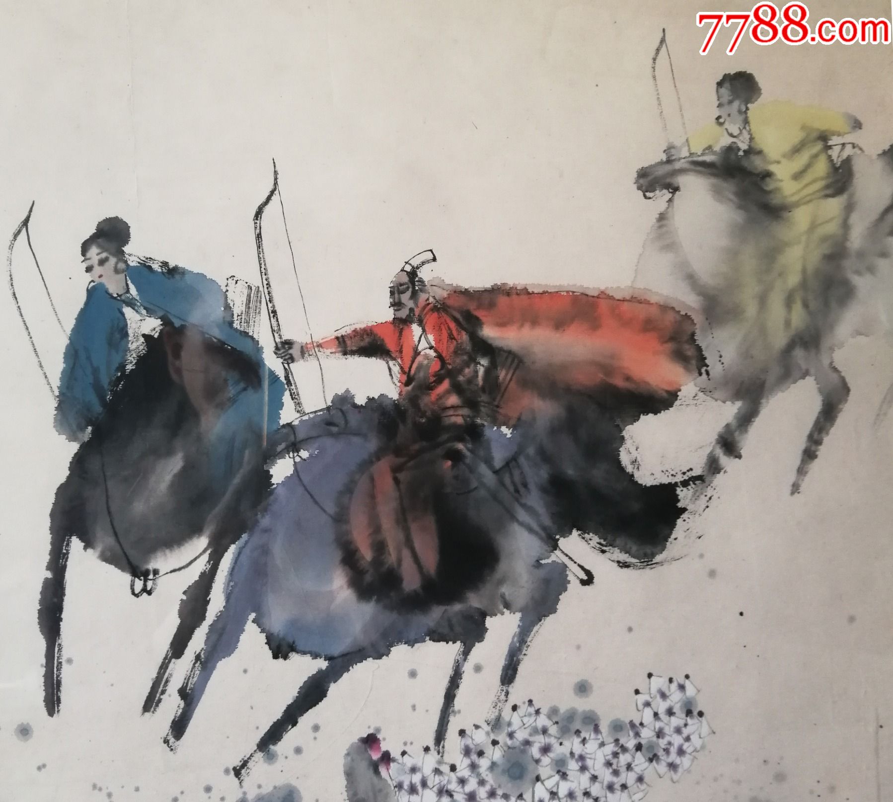 首页 零售 人物国画原作 王首麟唐风射猎图人物书画名家手绘真迹