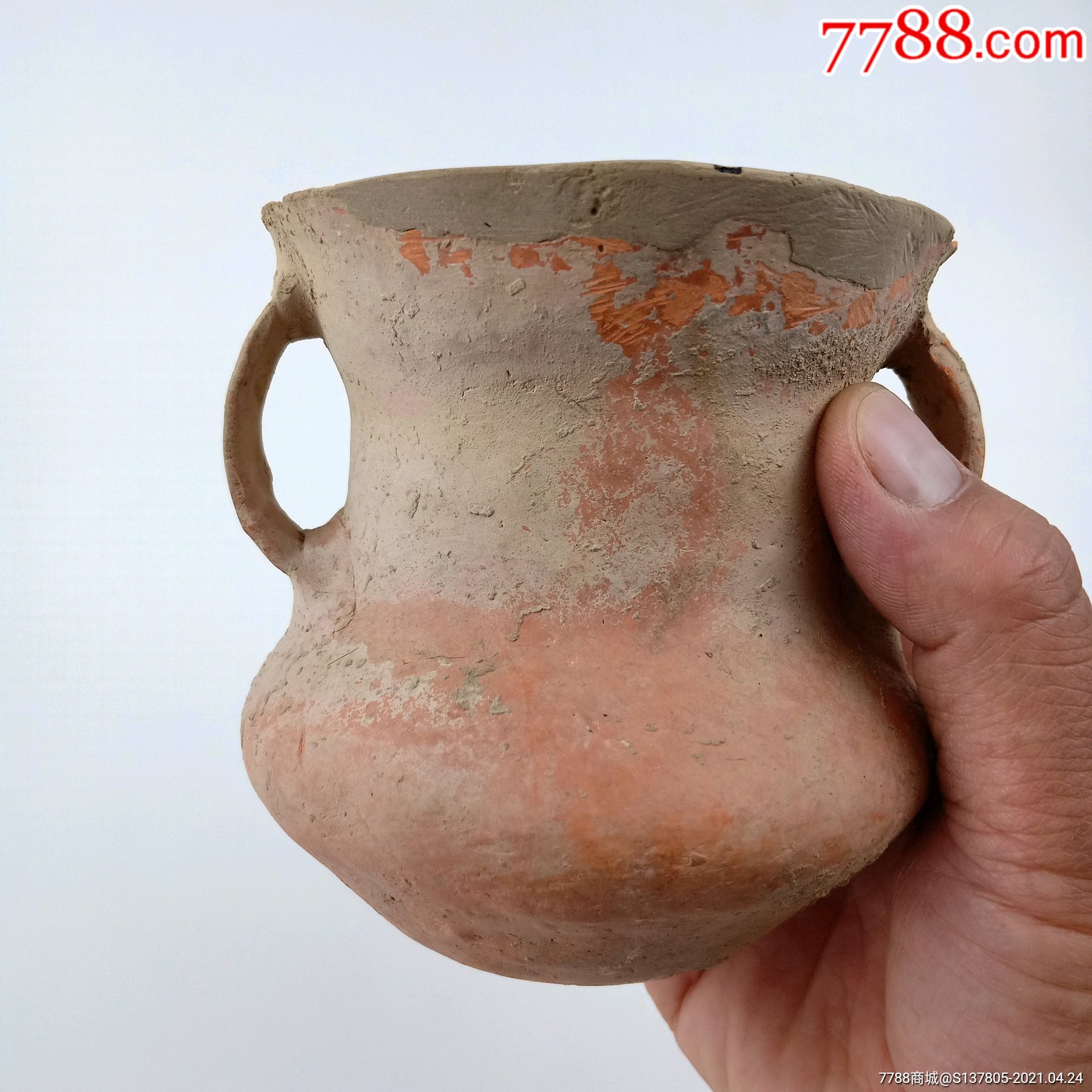 红山双耳陶馆藏级红山文化陶器