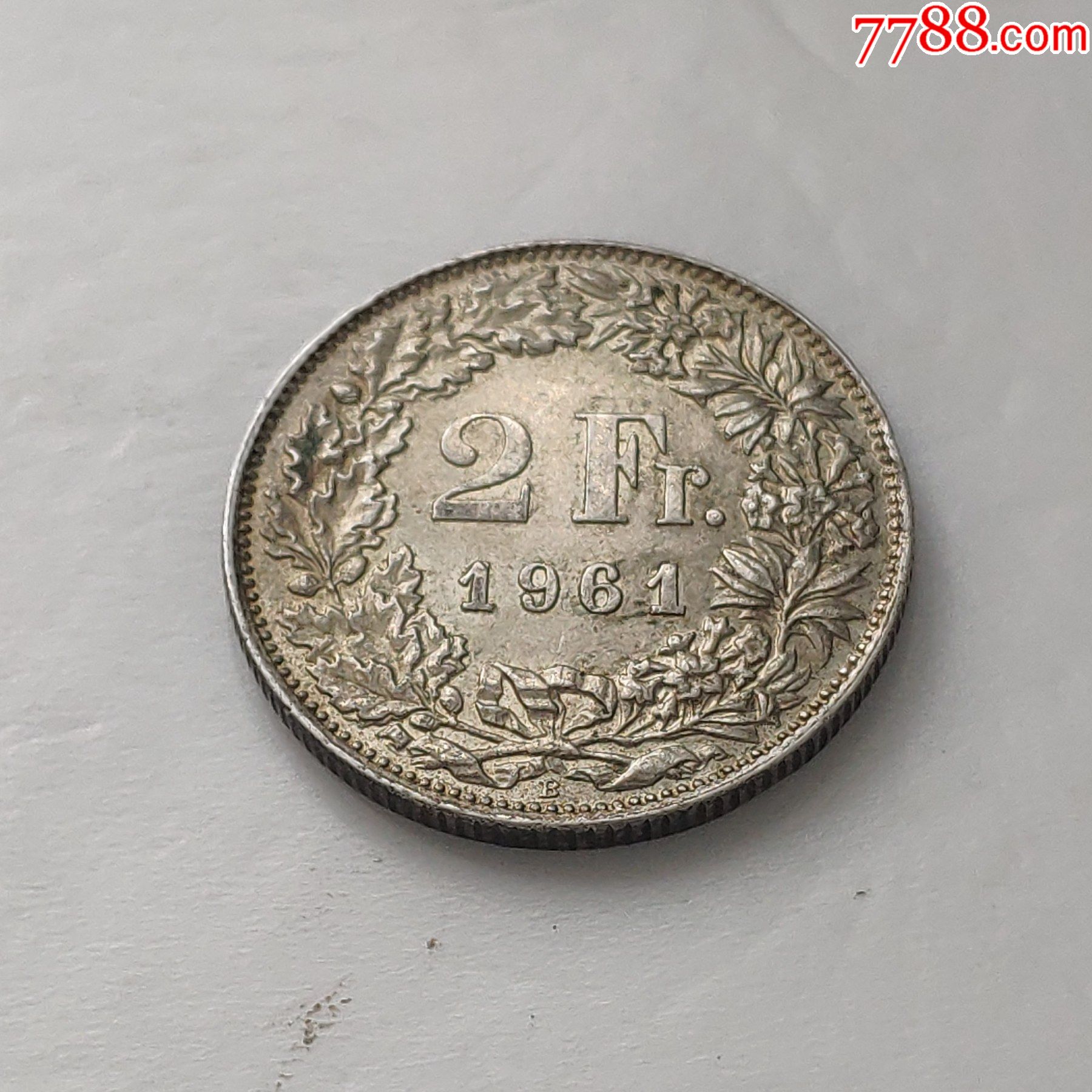 瑞士2法郎1961年全新银币