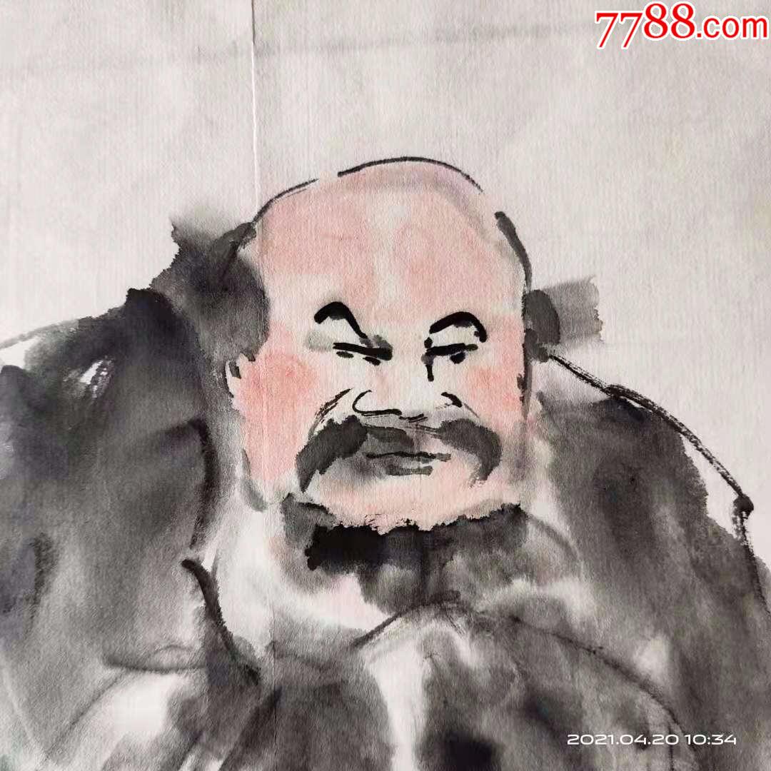 尺寸虽然小,但功力却很大,人物画国画,水墨画写意画禅意画罗汉