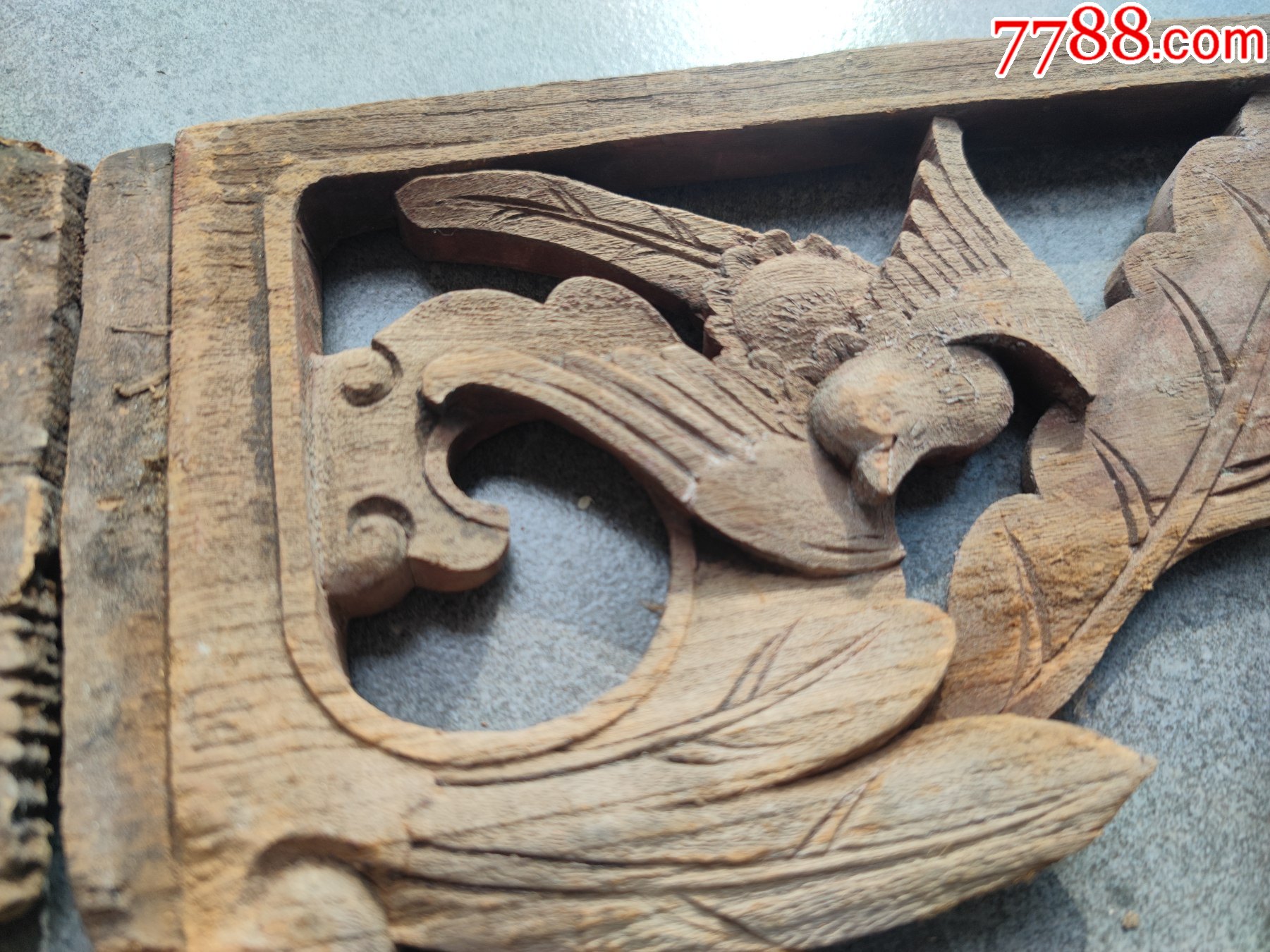 雀替角花,小鸟造型花板木雕