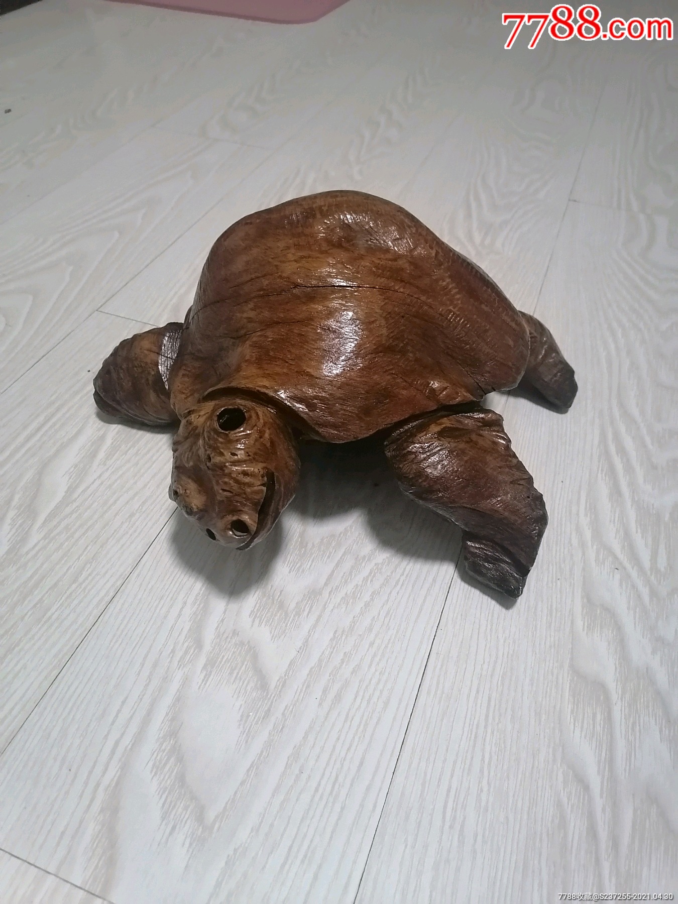 根雕《憨态可掬—龟》,直径35厘米左右,按图发货,纯天然,按图发货