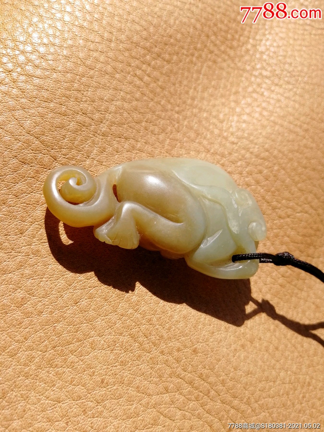 玉器天然和田糖玉雕如意猴子挂坠挂件吊坠