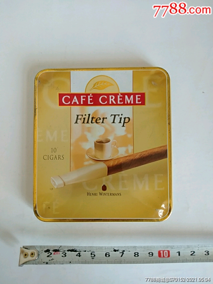 cafe,creme(铁盒,翻盖式)荷兰雪茄.中国关税未付