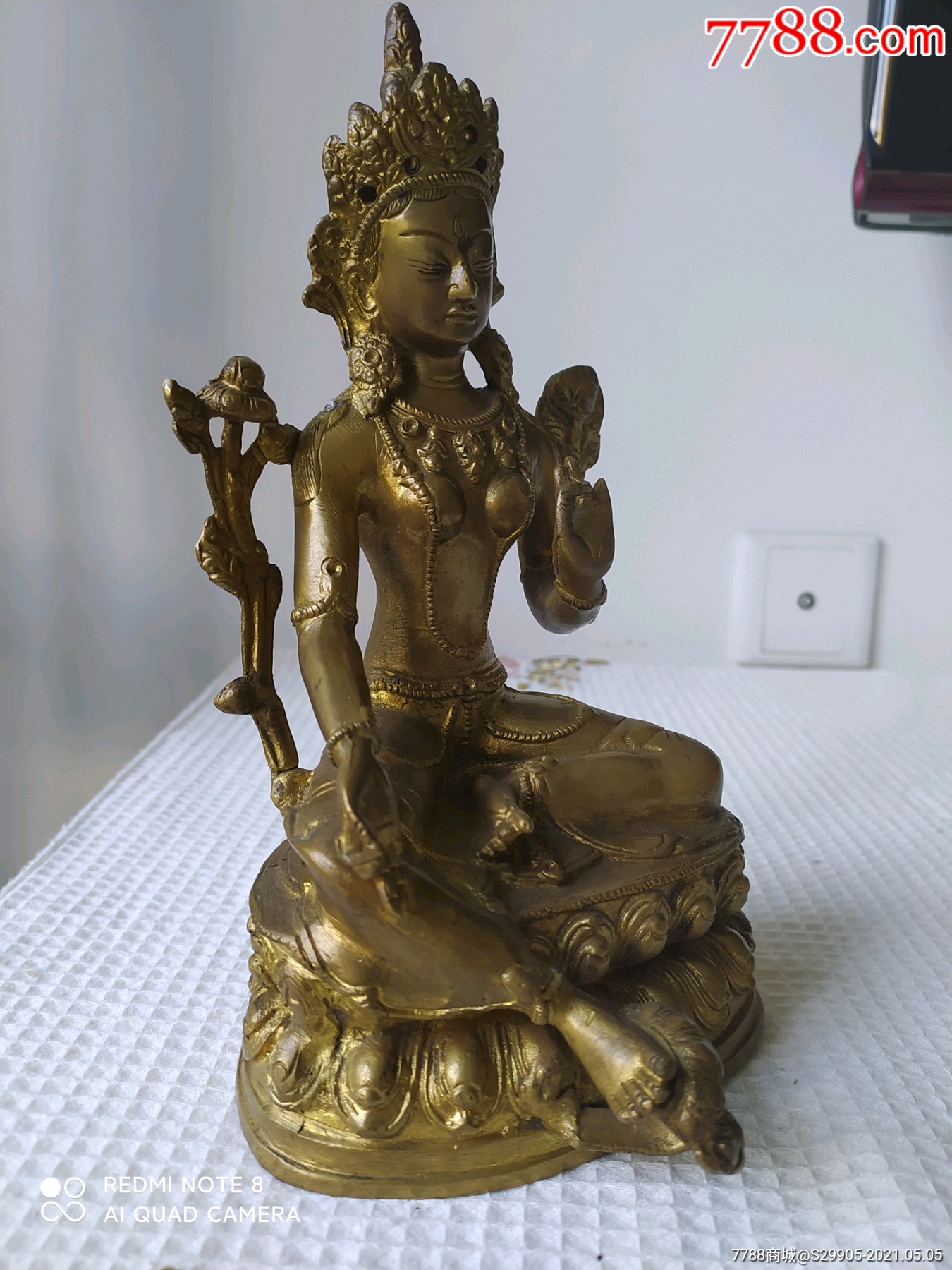 清代鎏金度母佛像