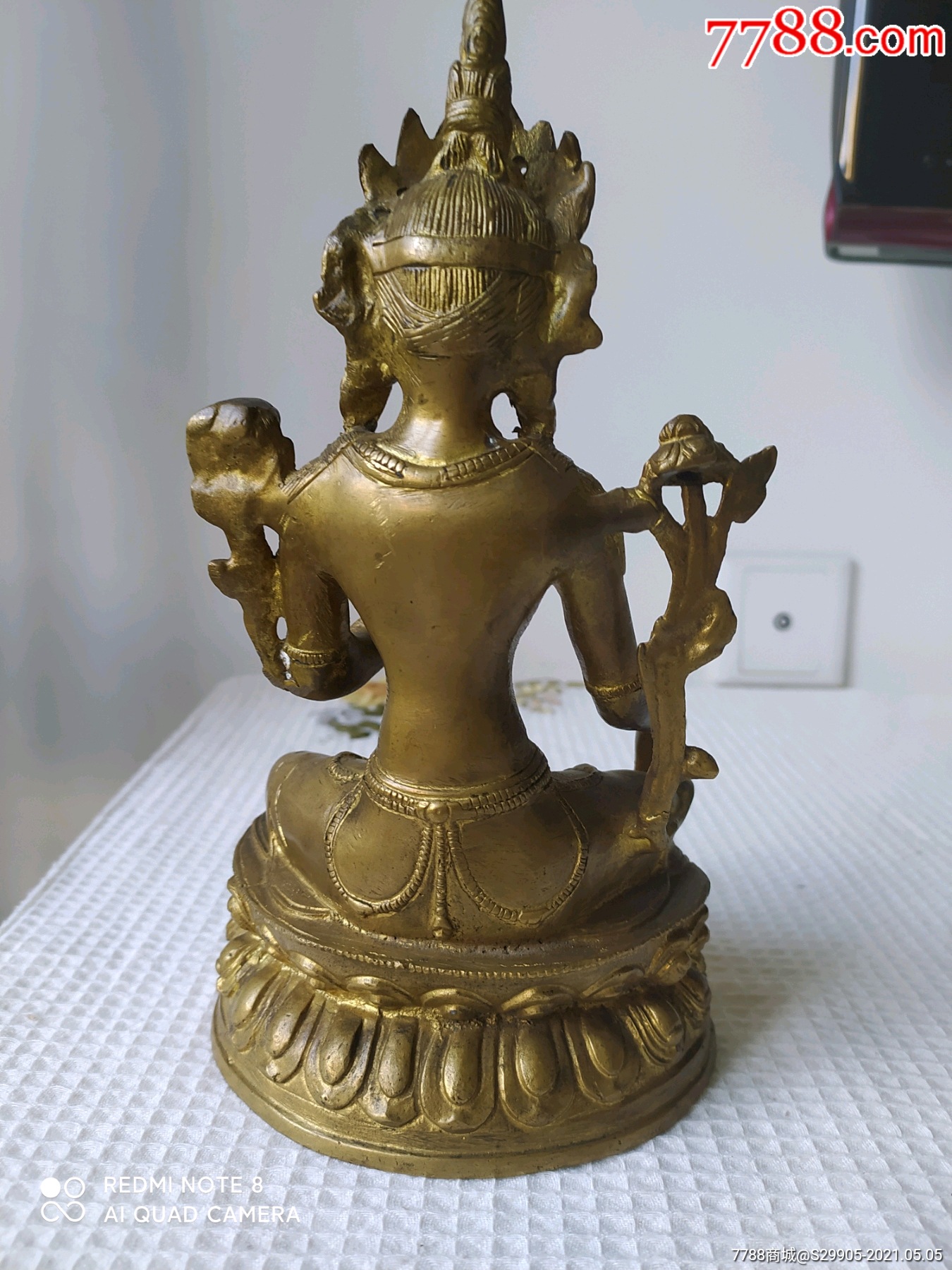 清代鎏金度母佛像-价格:5000元-se79993467-铜像/铜