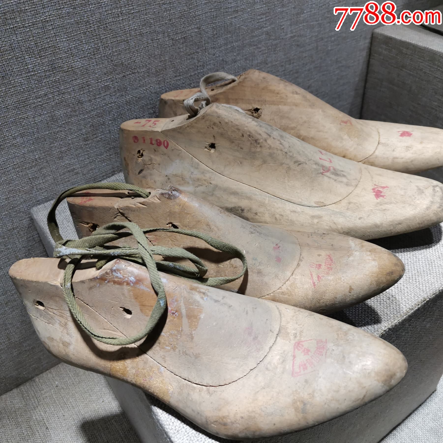 民俗文化老物件杂项六七十年代老物件老木头鞋模子纯手工包老2双合售