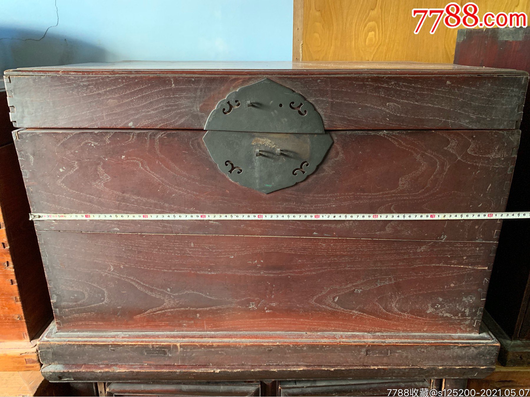 古董古玩收藏杂项清代大榉木箱子衣箱家具木器大箱子