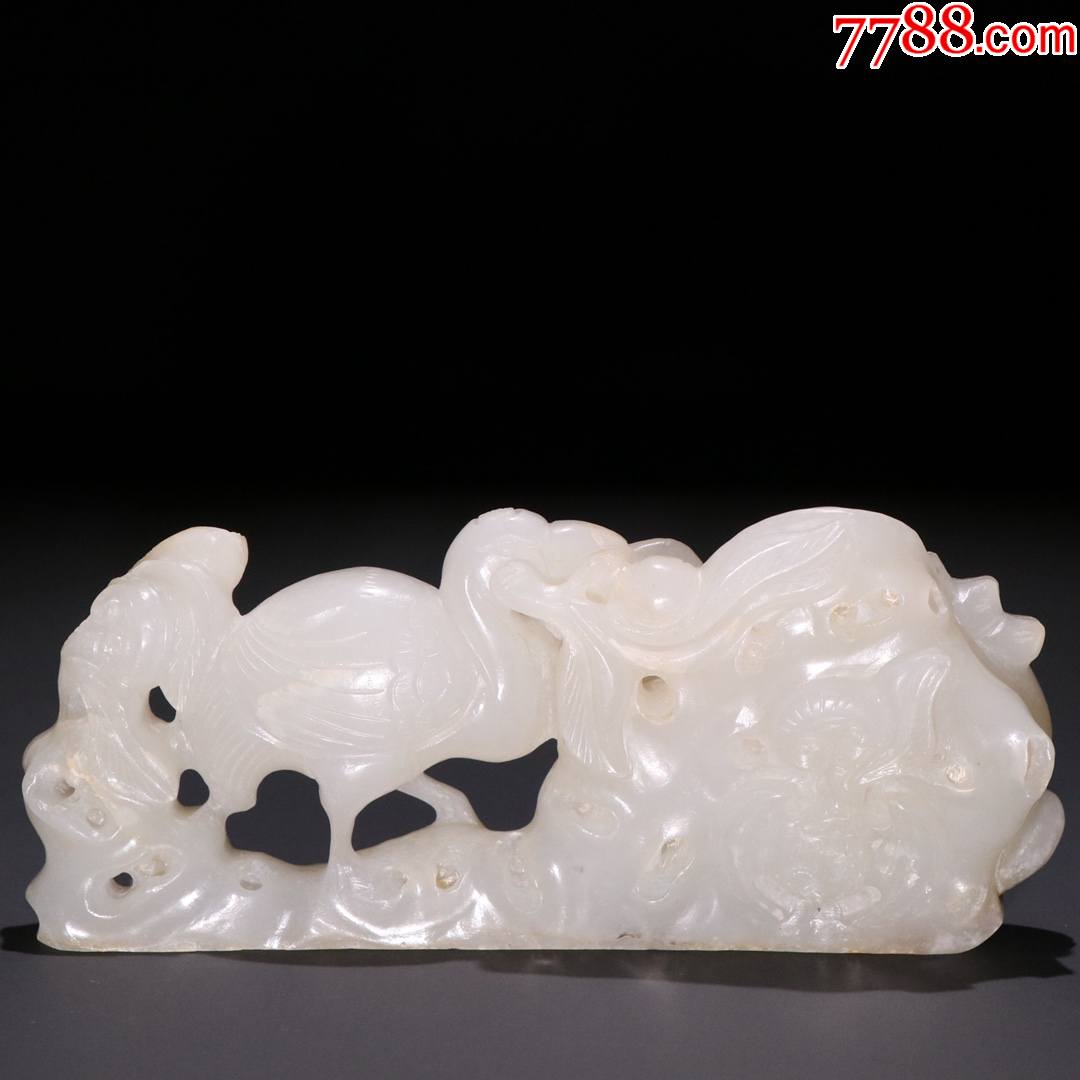 新疆和田玉鸳鸯如意玉笔架
