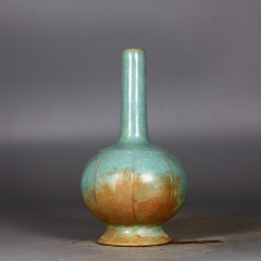 汝窑冰裂纹直颈瓶(工艺品)_珍品瓷轩【7788瓷器】