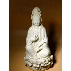 创汇时期的名家何朝宗款德化窑牙白瓷塑观音像