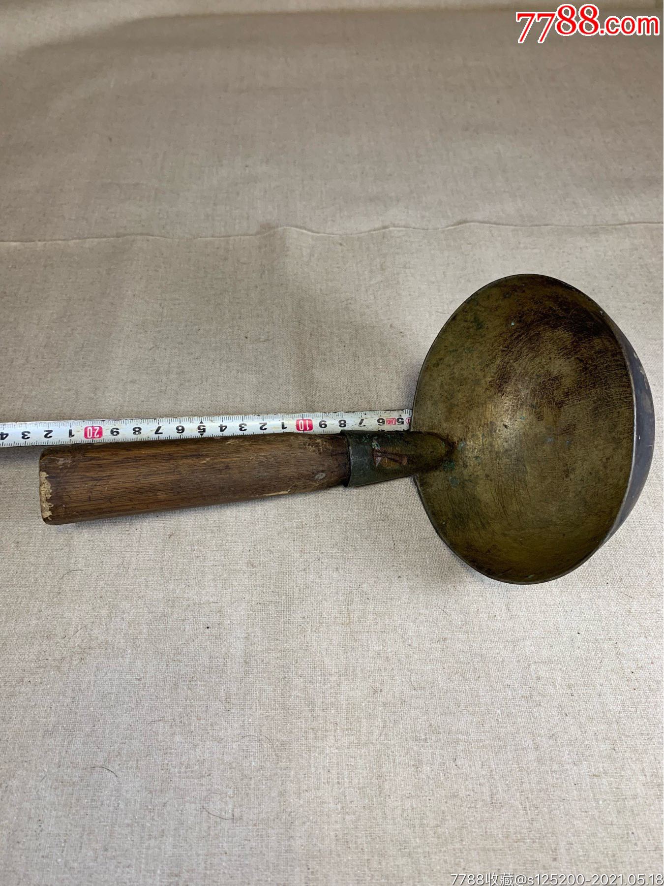 古董古玩收藏杂项清代铜瓢铜水瓢铜水勺铜器皿铜勺子