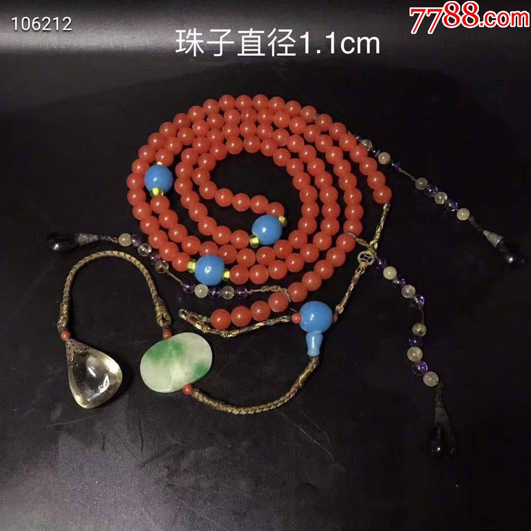 南红玛瑙朝珠,108颗