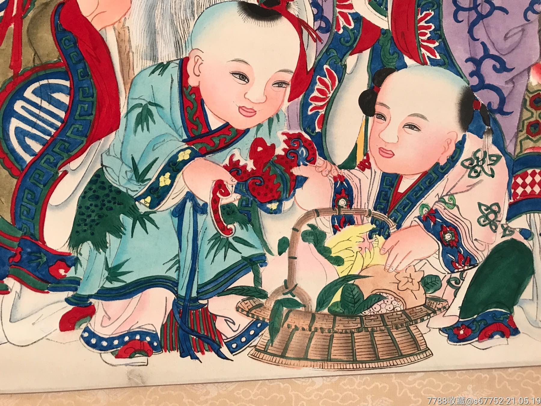 杨柳青木版年画(福禄寿三星图)