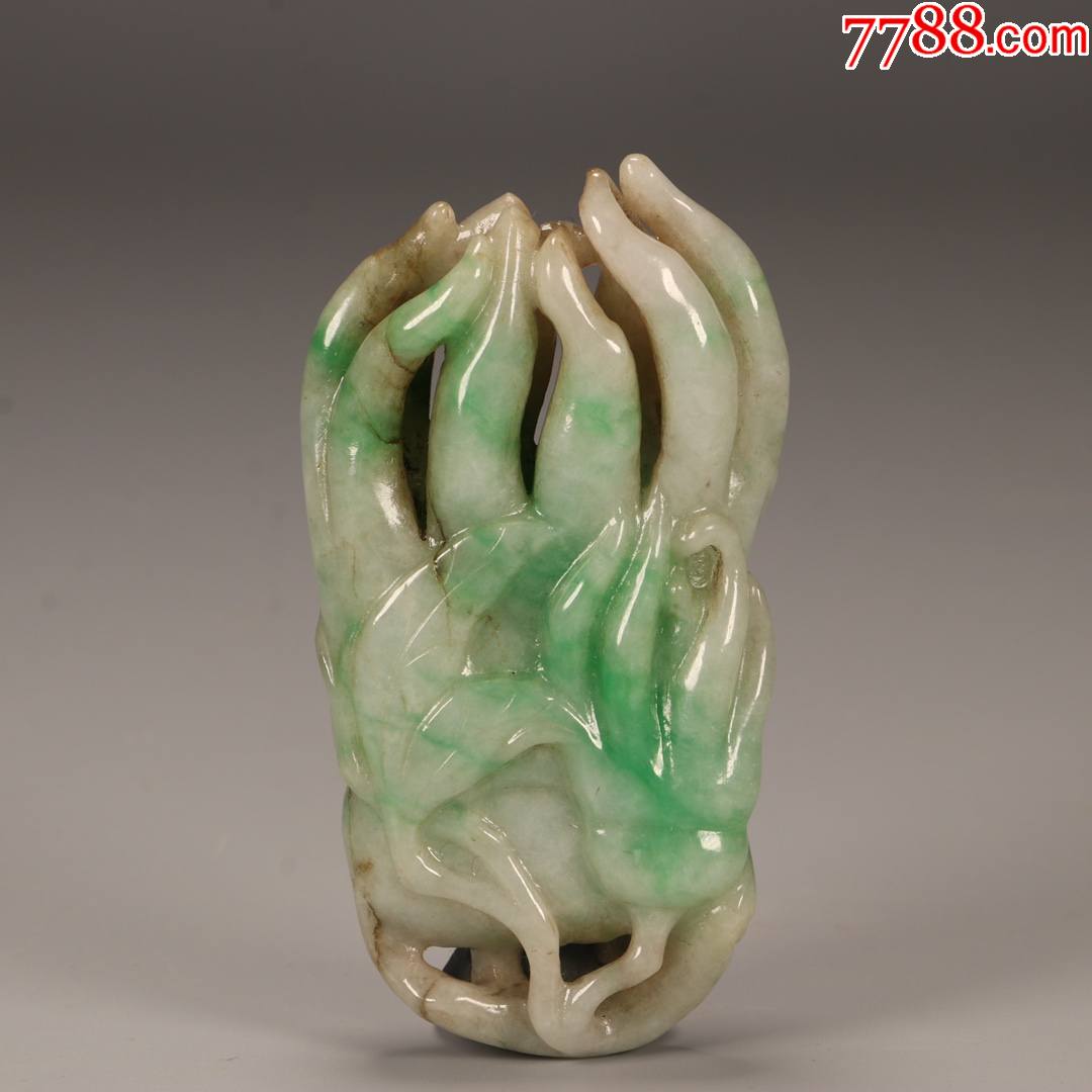 清:老翡翠"佛手"把件