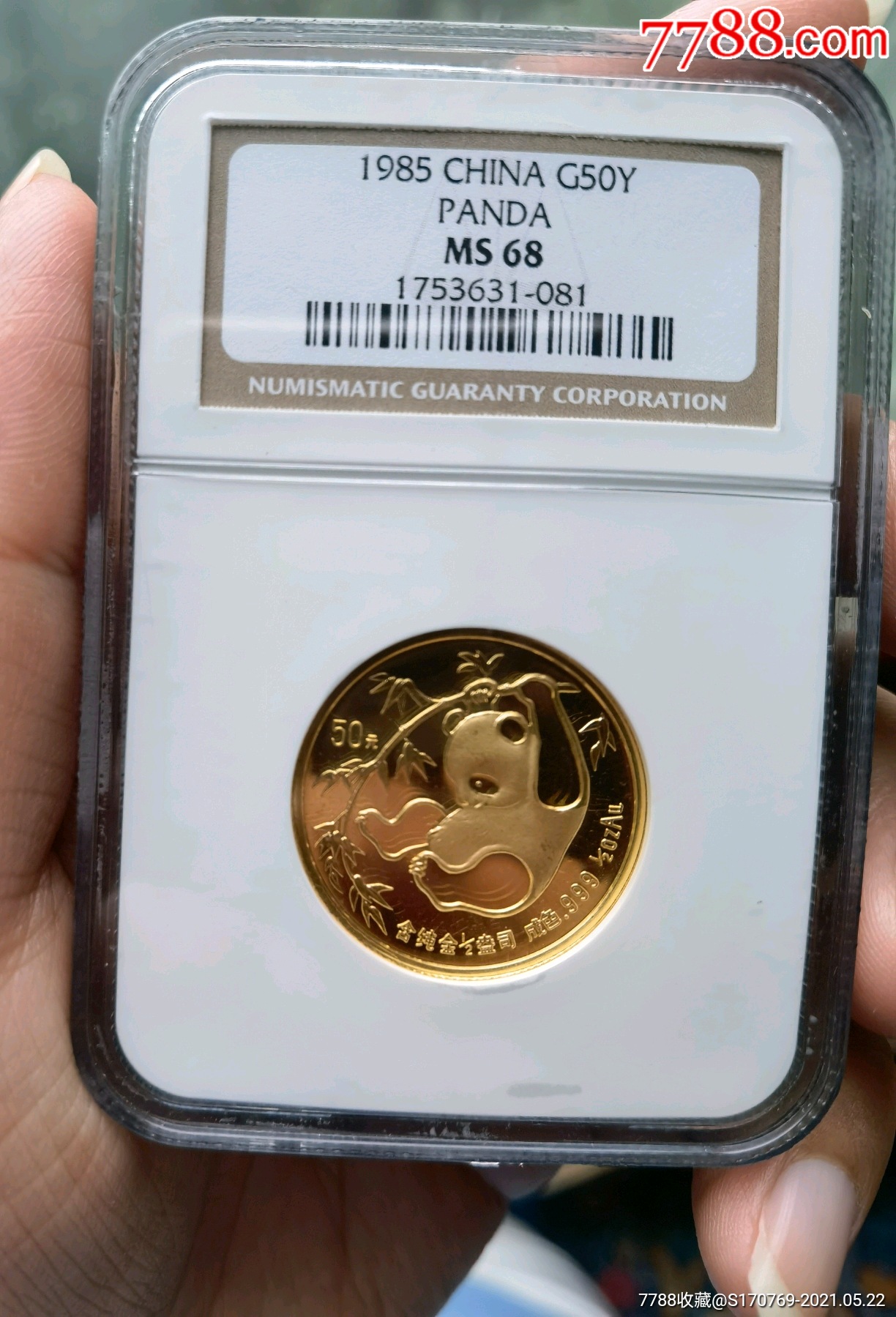 1985年熊猫金币1/2盎司,ngc老壳评级ms68分_金银纪念币_第1张_7788