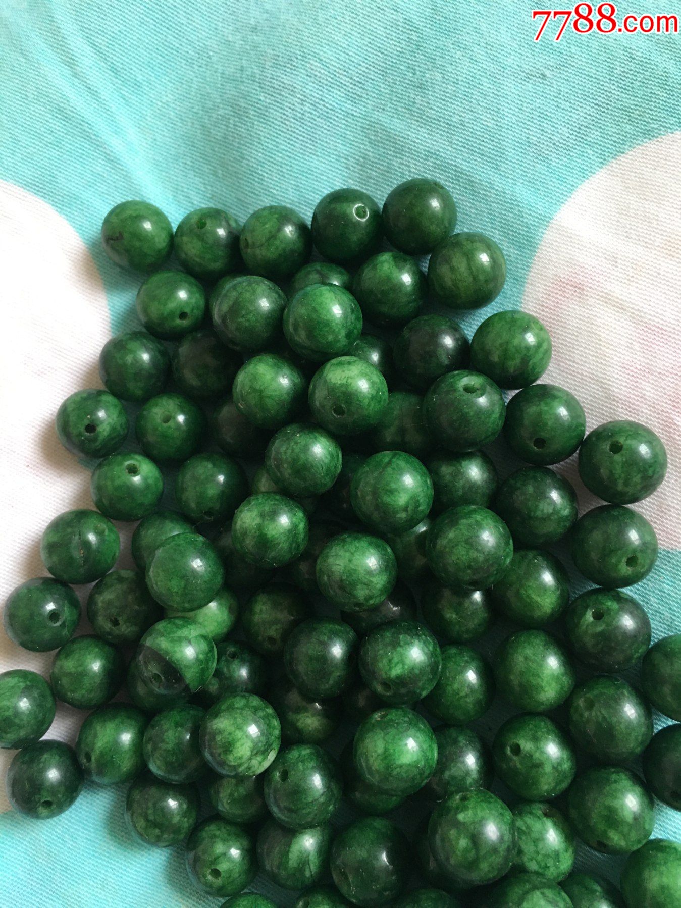 保真100粒缅甸干青翡翠珠子,包邮.