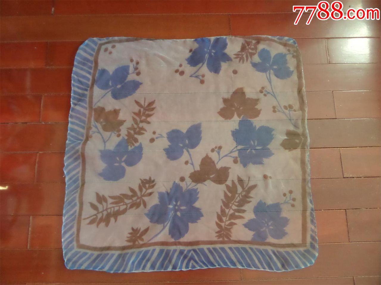 老纱巾80年代花朵图案纱巾(1)