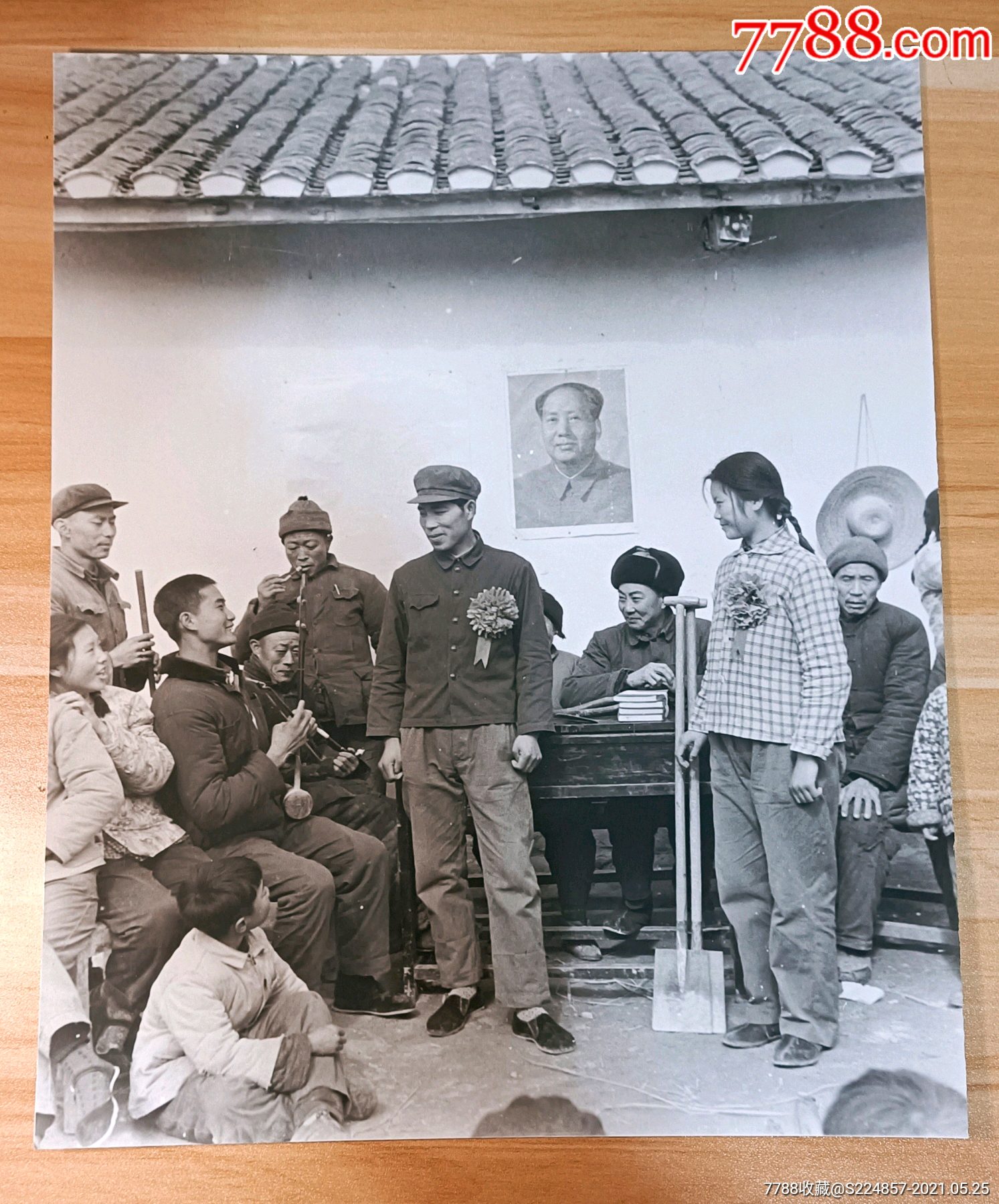 旧时光影1974年中国农村生产大队风貌原底黑白放大六寸一张30元