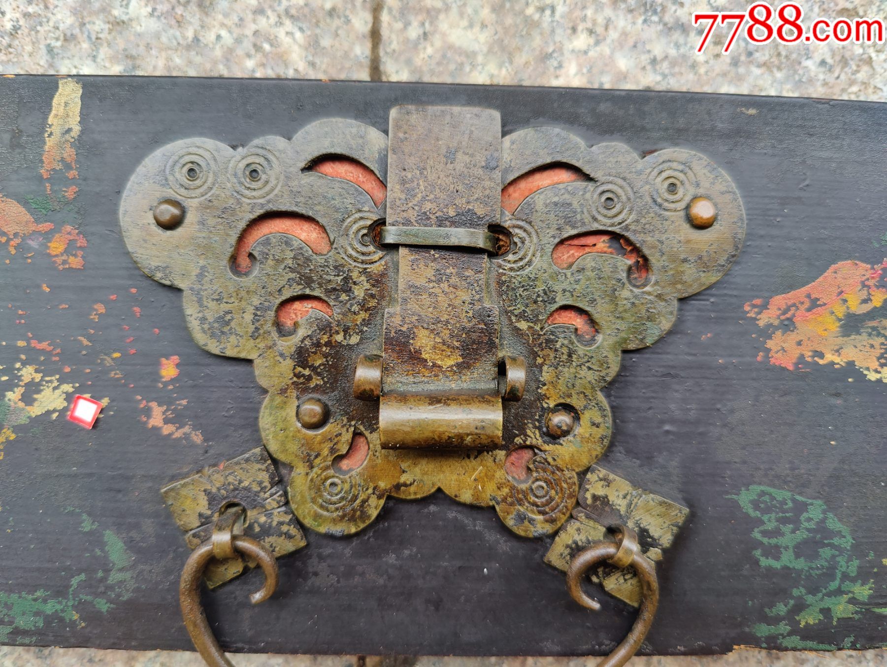 清代老铜活蝴蝶锁铜件明清家具铜活配件箱柜锁配件