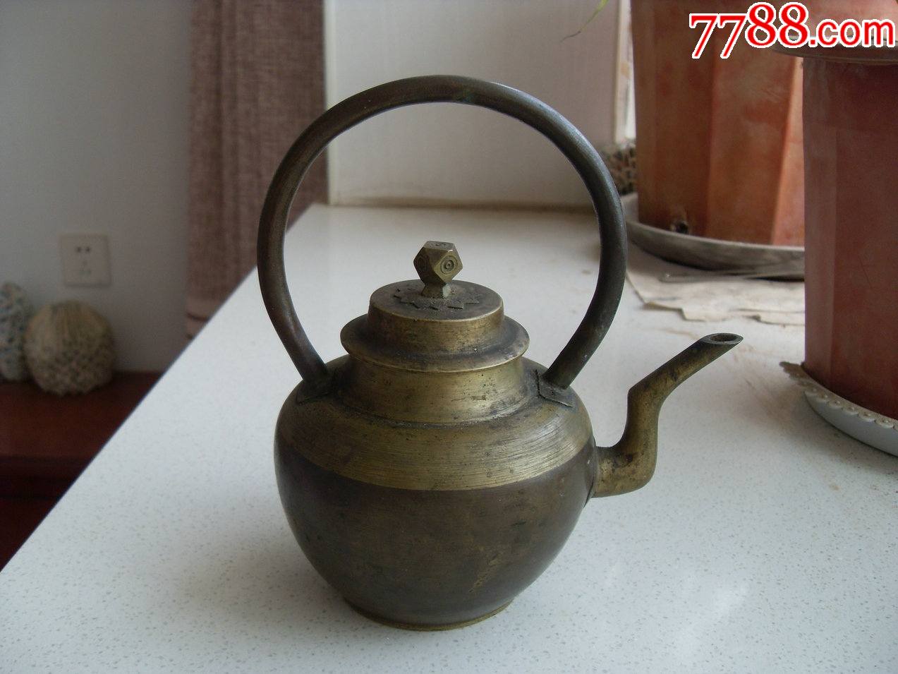 【珍稀品种】难得的美品民国老铜酒壶!-价格:660.元