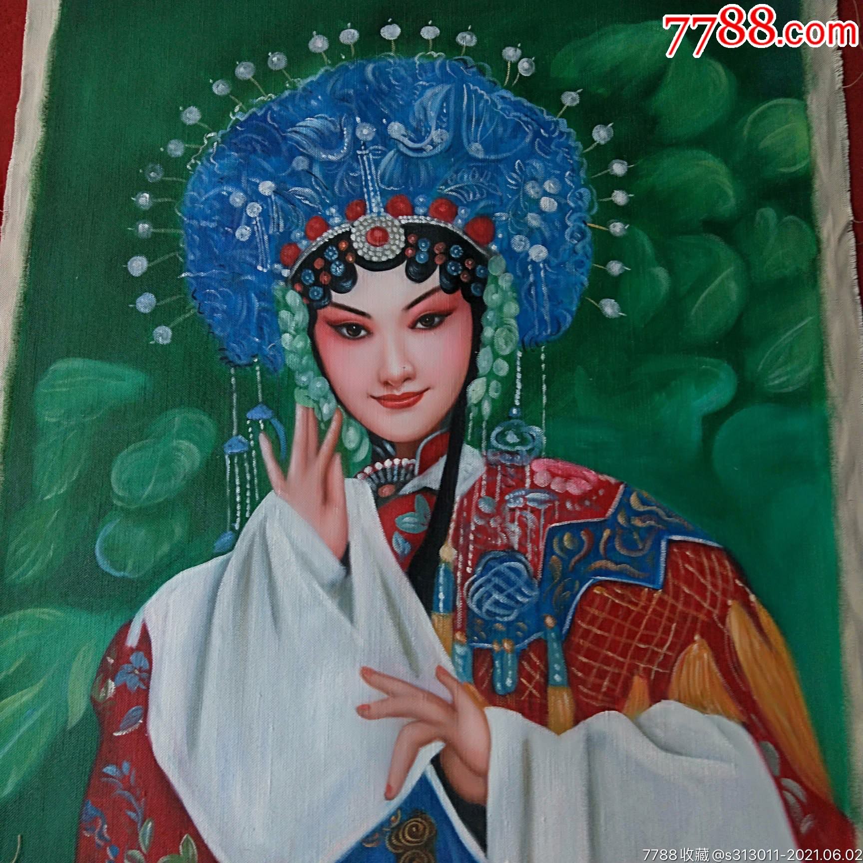 国粹京剧花旦美女人物油画