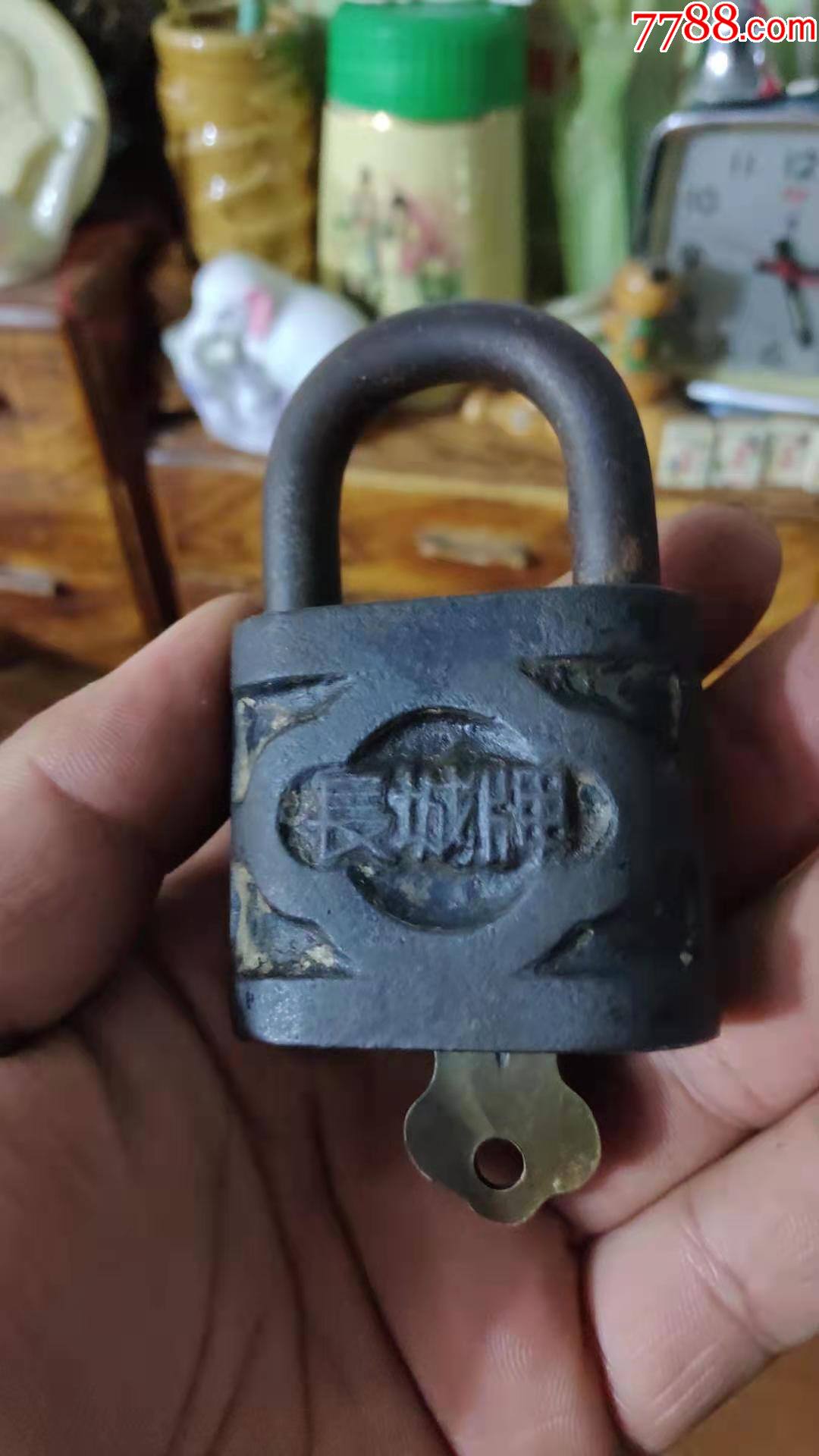 上世纪70-80年代长城牌老铁锁老锁老配钥匙民俗怀旧老物件.