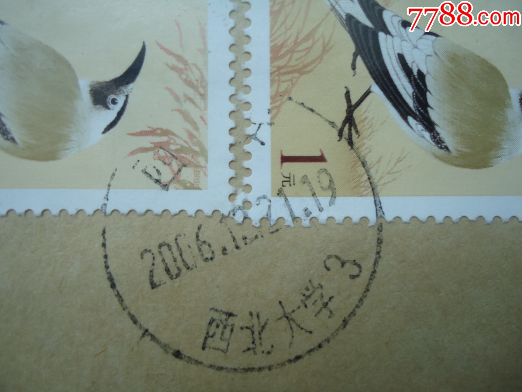 普31《中国鸟—白尾地鸦》盖:西安西北大学(剪片)