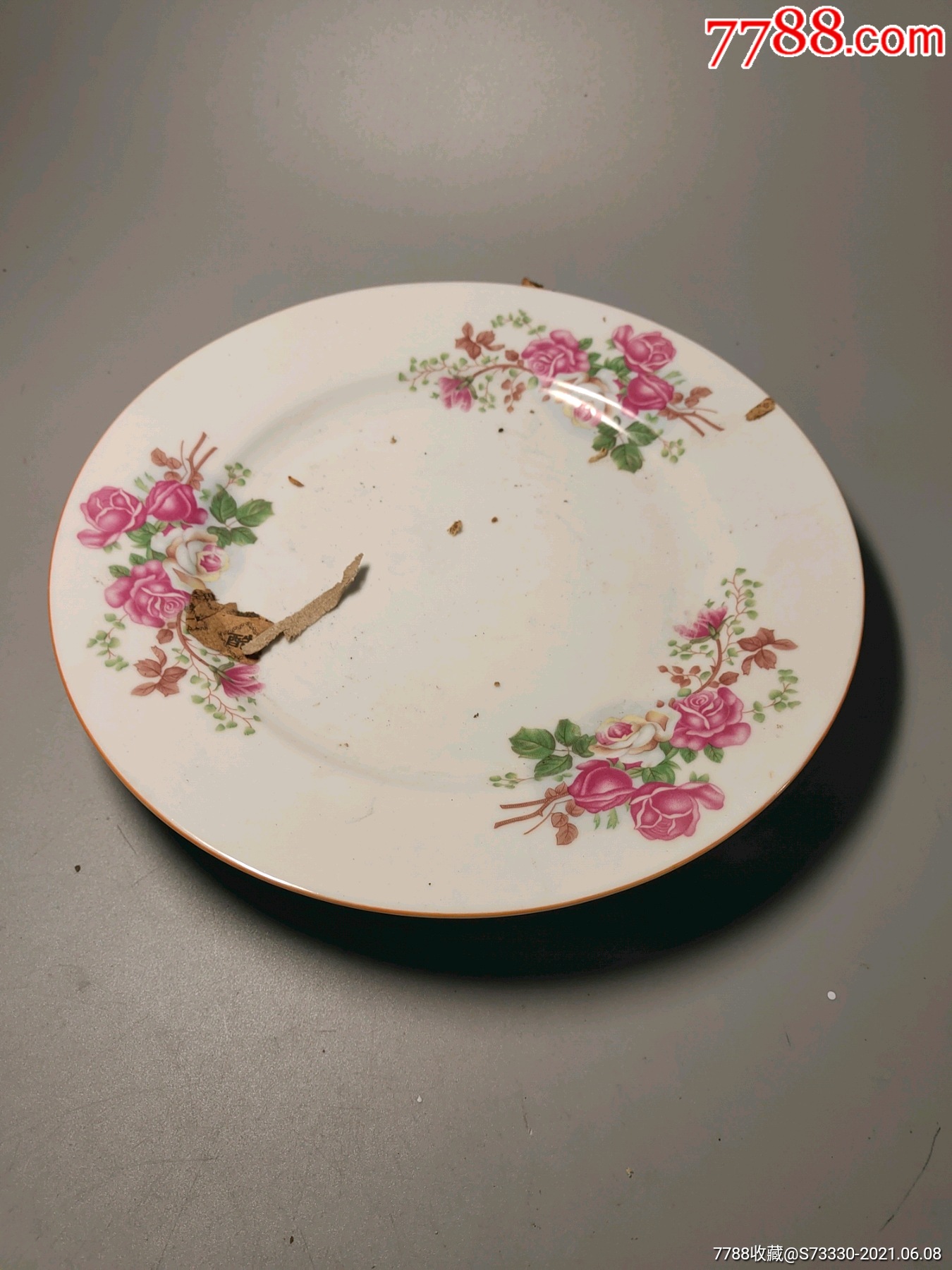 70年代左右,玫瑰花大盘子8只合售