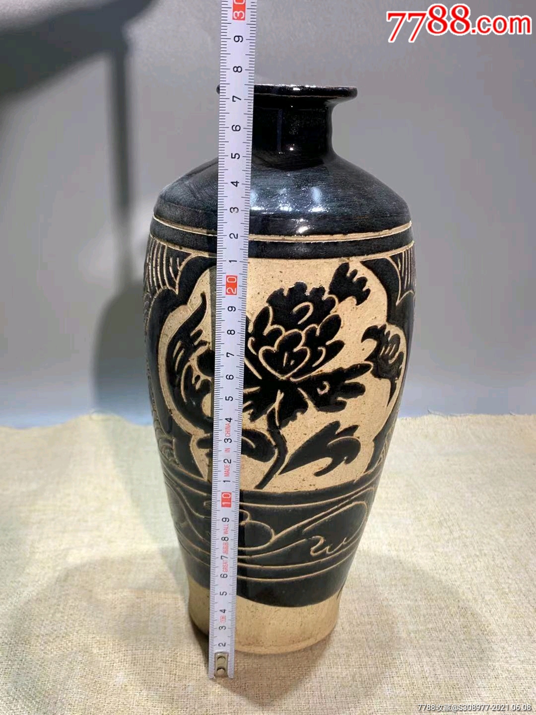 西夏刻花梅瓶_黑瓷/天目瓷_收藏价格_鉴定交易_7788瓷器网