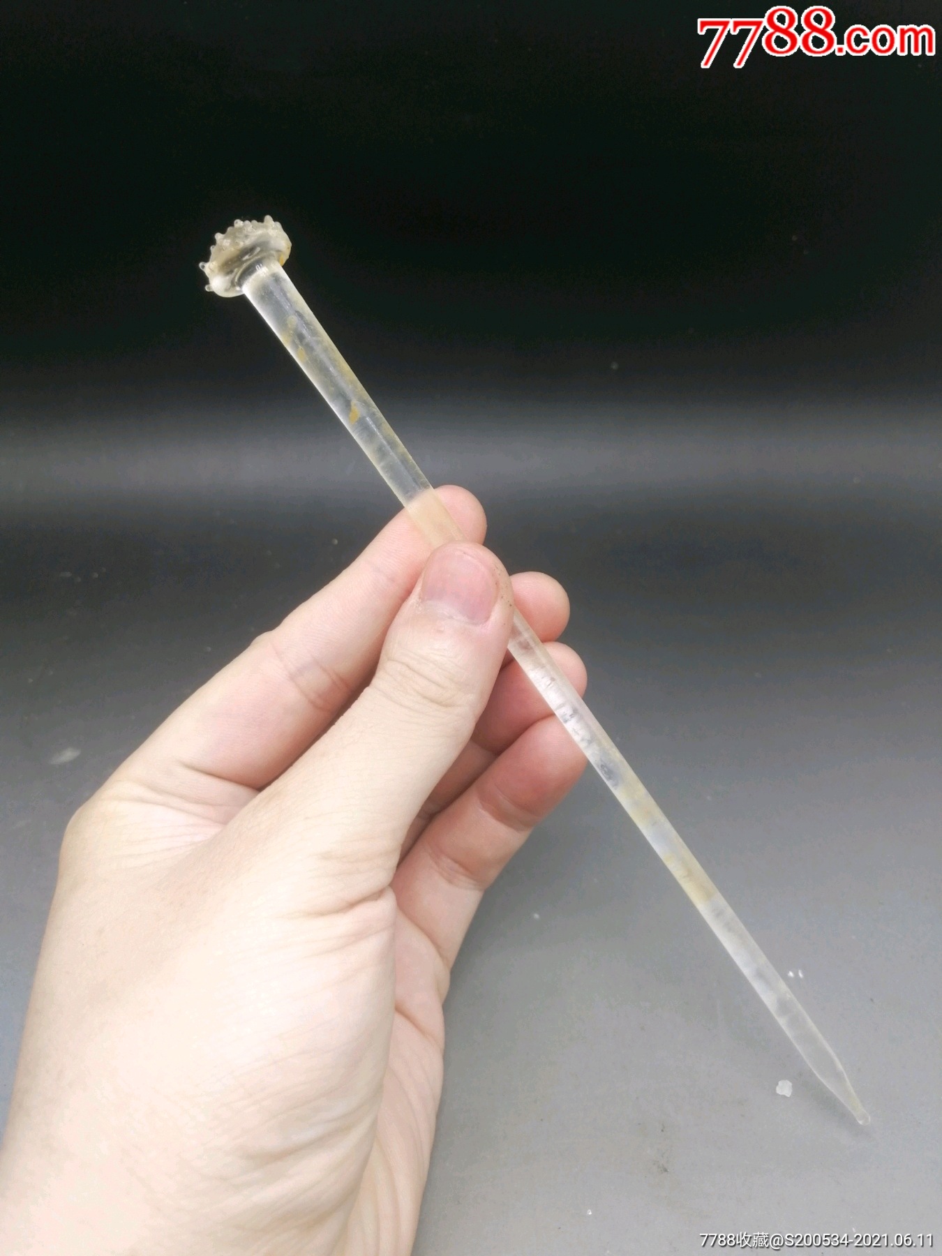 古玩收藏古董琉璃簪子杂件礼品升值宋代极美宋代白琉璃簪子一只,器型