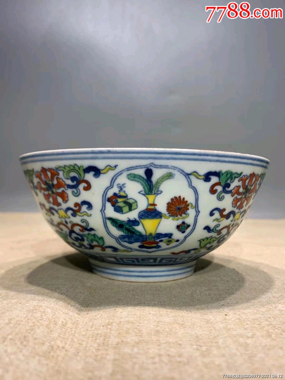 清代斗彩花卉碗_青白瓷/影青瓷_第2张_7788瓷器