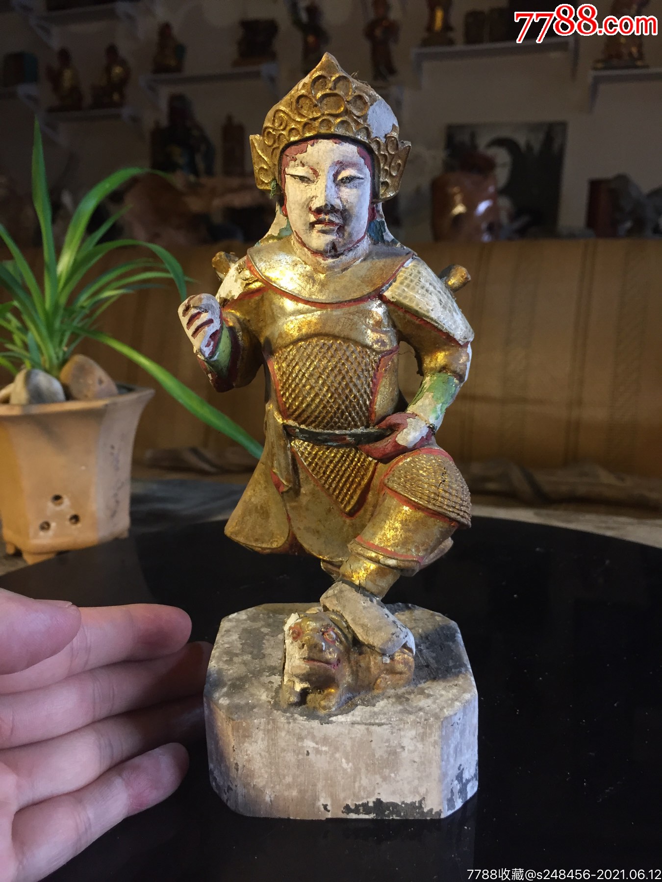 老木雕神像造像佛像古玩清代摆设雕摆件木器雕塑艺术古物详细如图