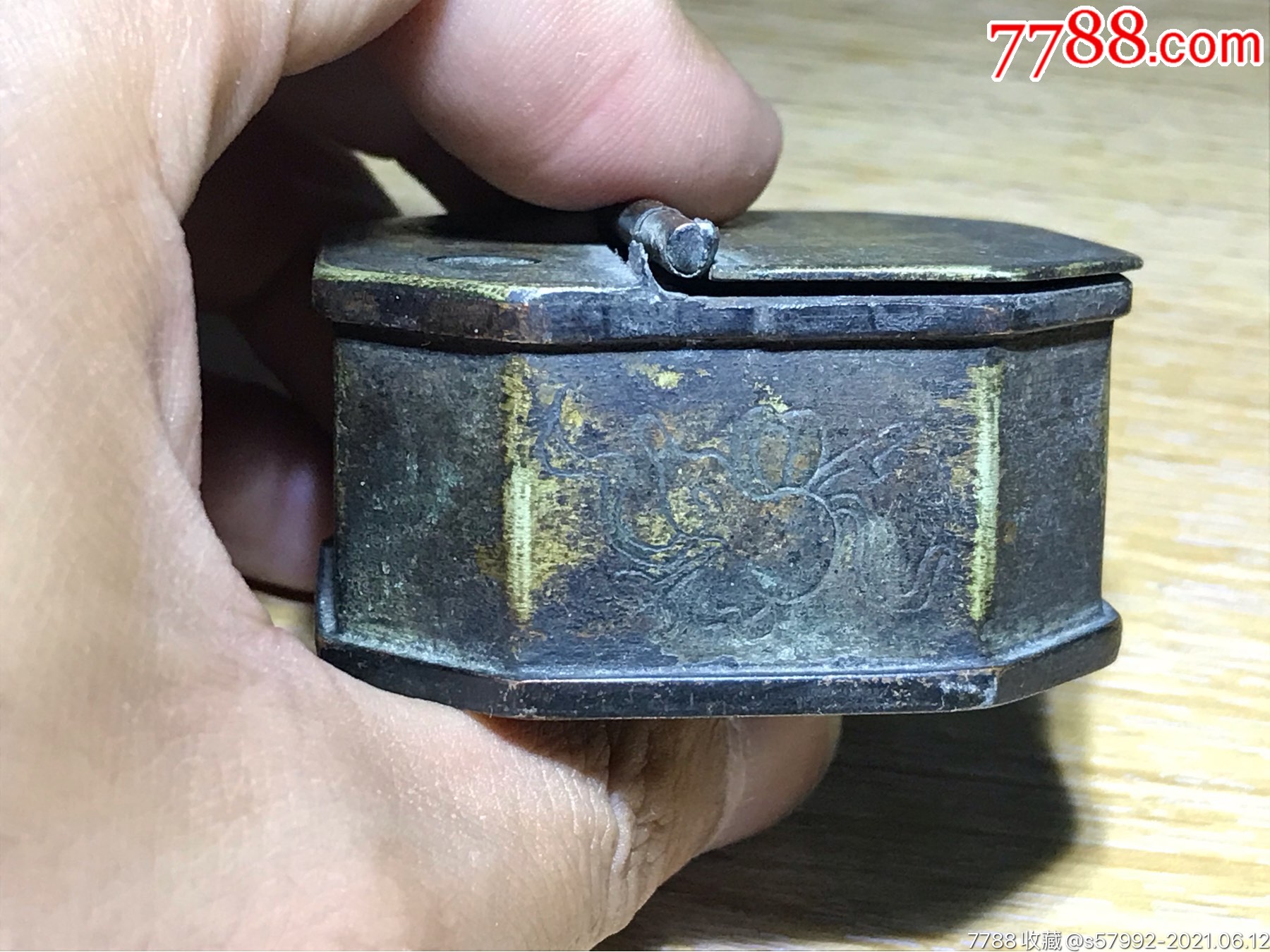 清代铜墨盒
