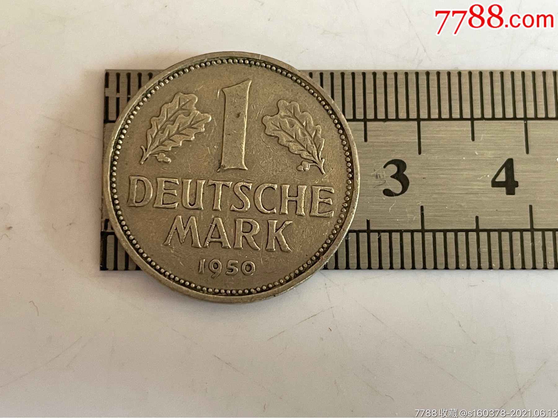 外国硬币德国1950年1马克德国硬币橡树叶钱币收藏绝版风水