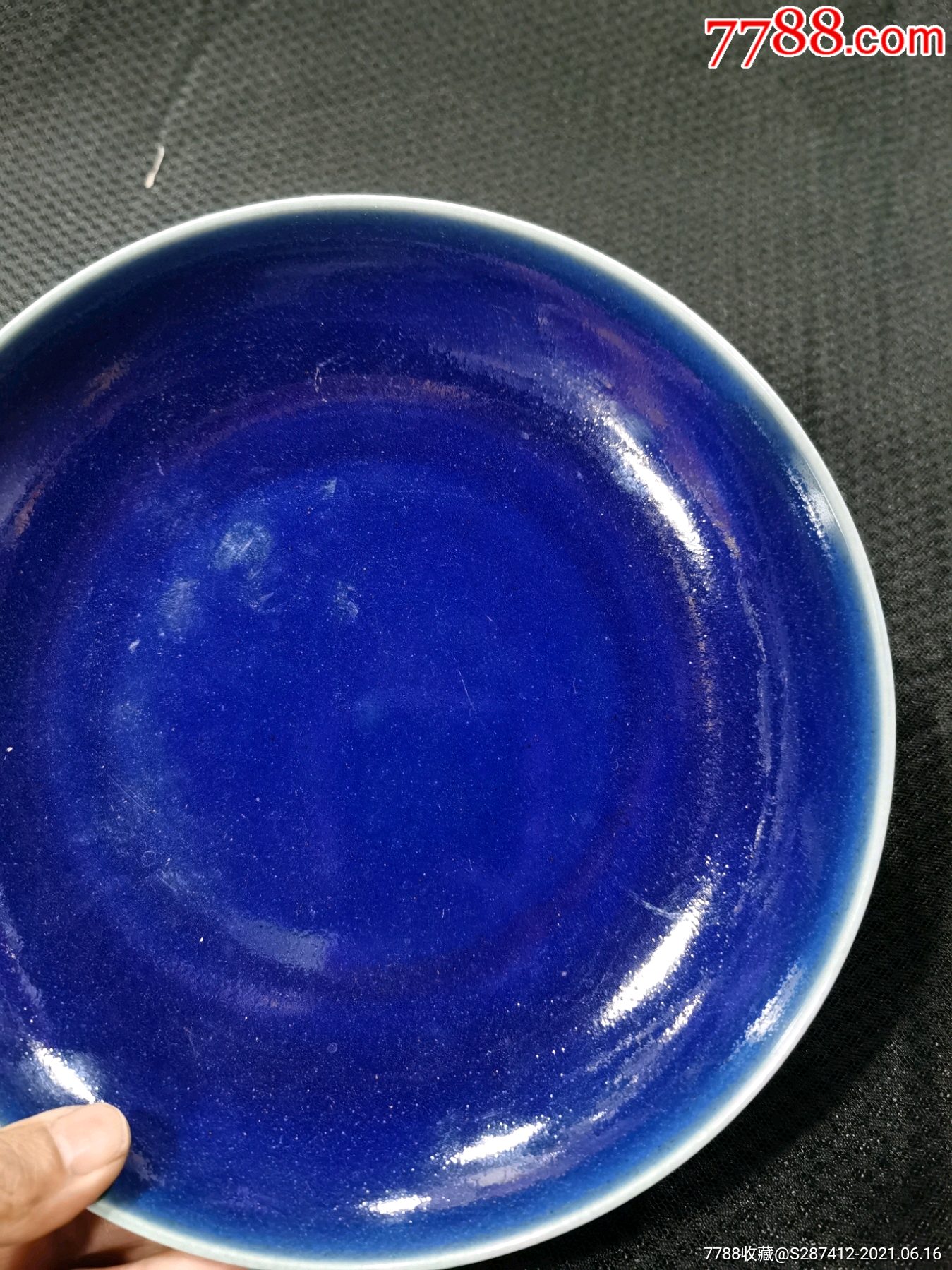 宝石蓝瓷器盘子-蓝釉瓷-7788陶瓷